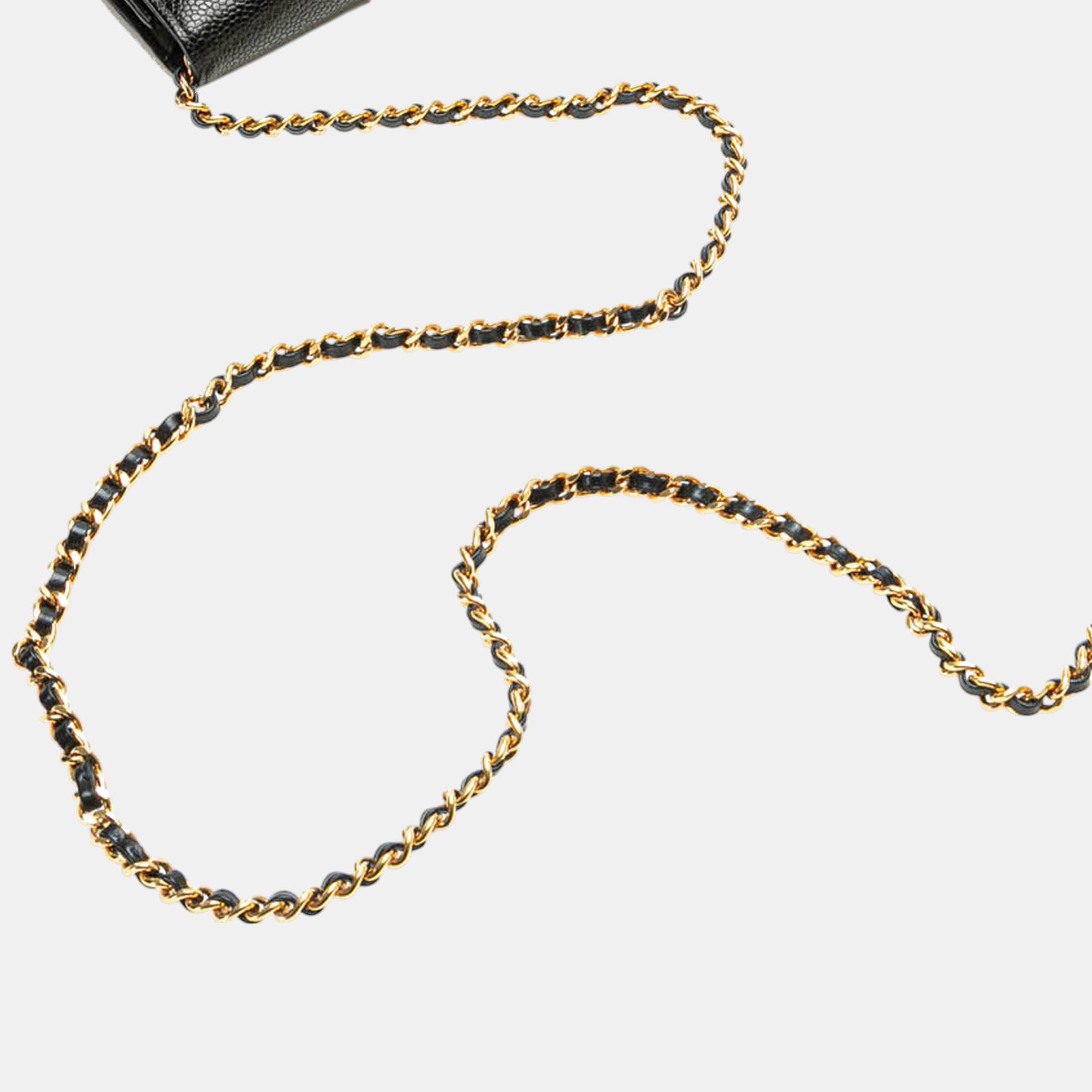 Chanel Black CC Caviar Wallet on Chain 