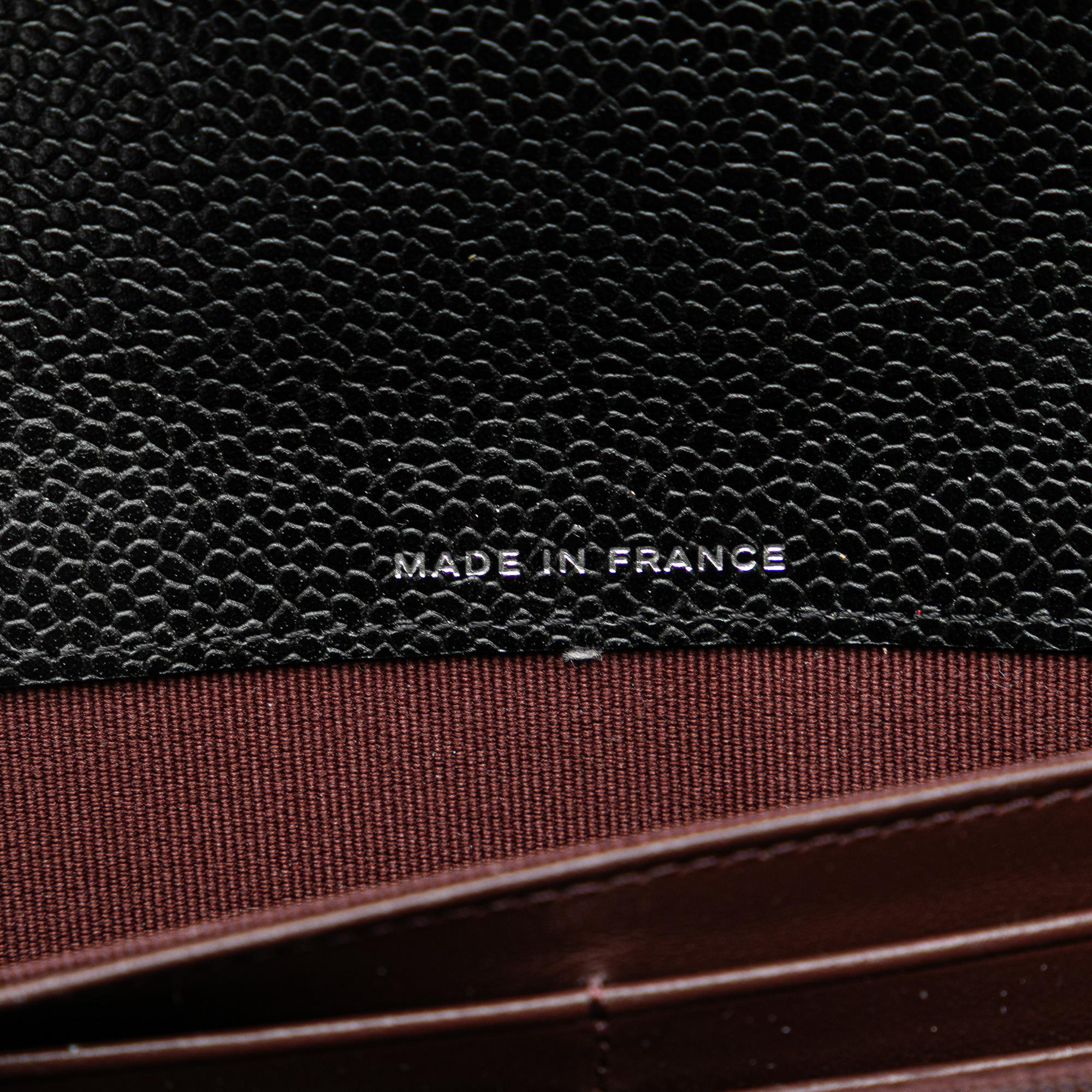 Chanel Black CC Caviar Long Wallet 