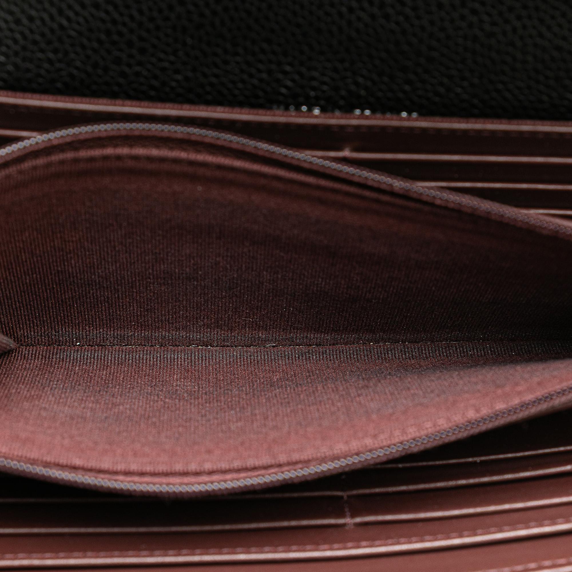 Chanel Black CC Caviar Long Wallet 
