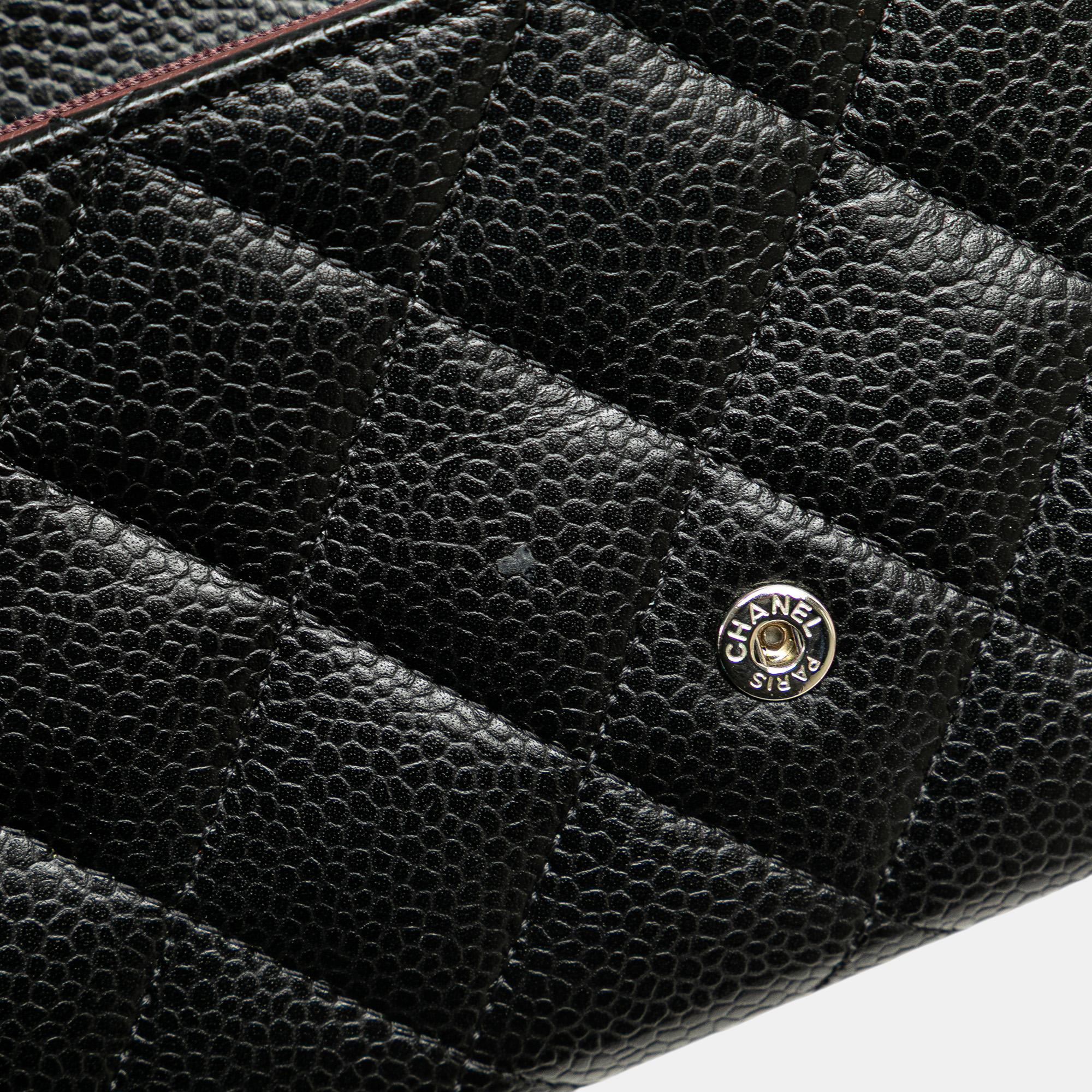 Chanel Black CC Caviar Long Wallet 
