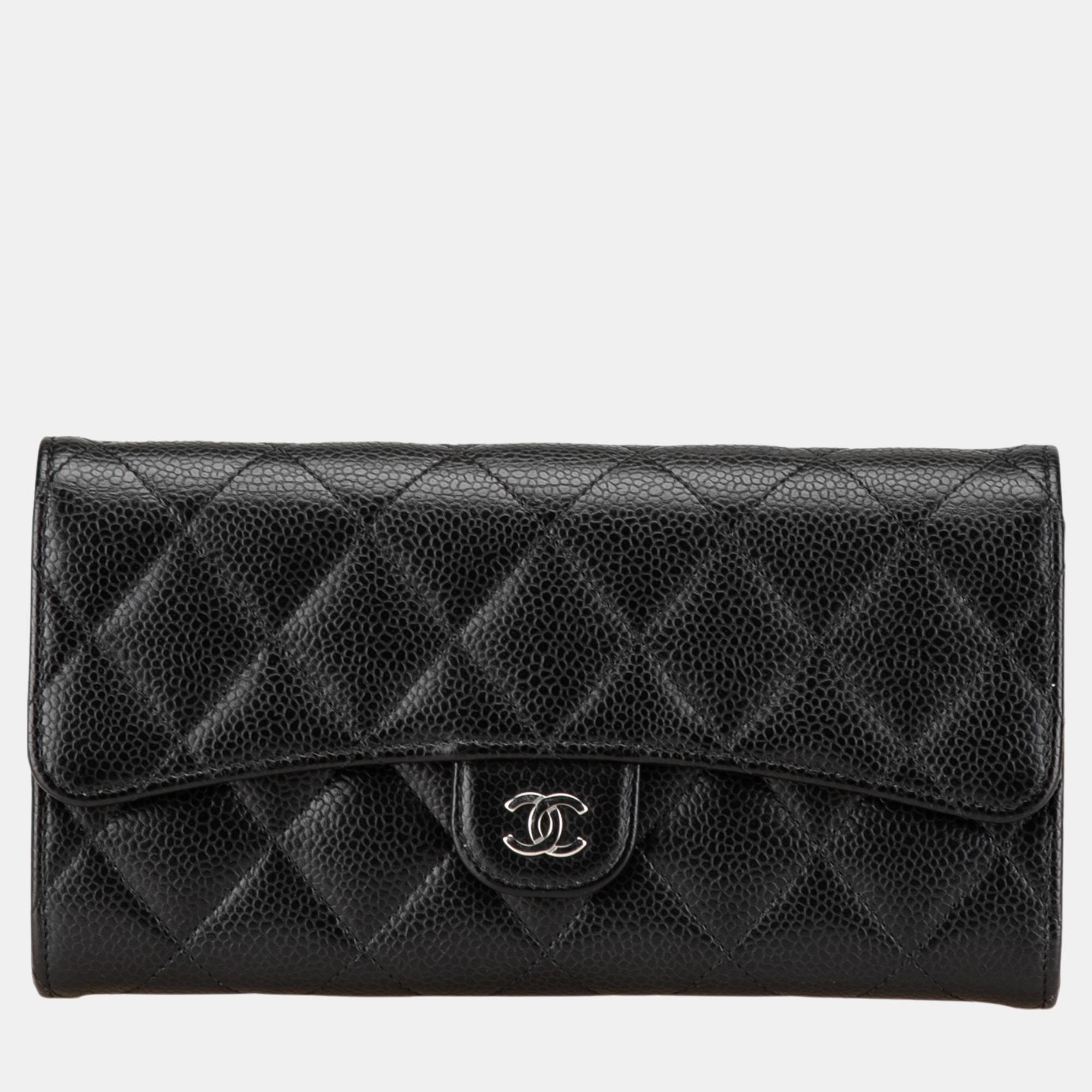 

Chanel Black CC Caviar Long Wallet