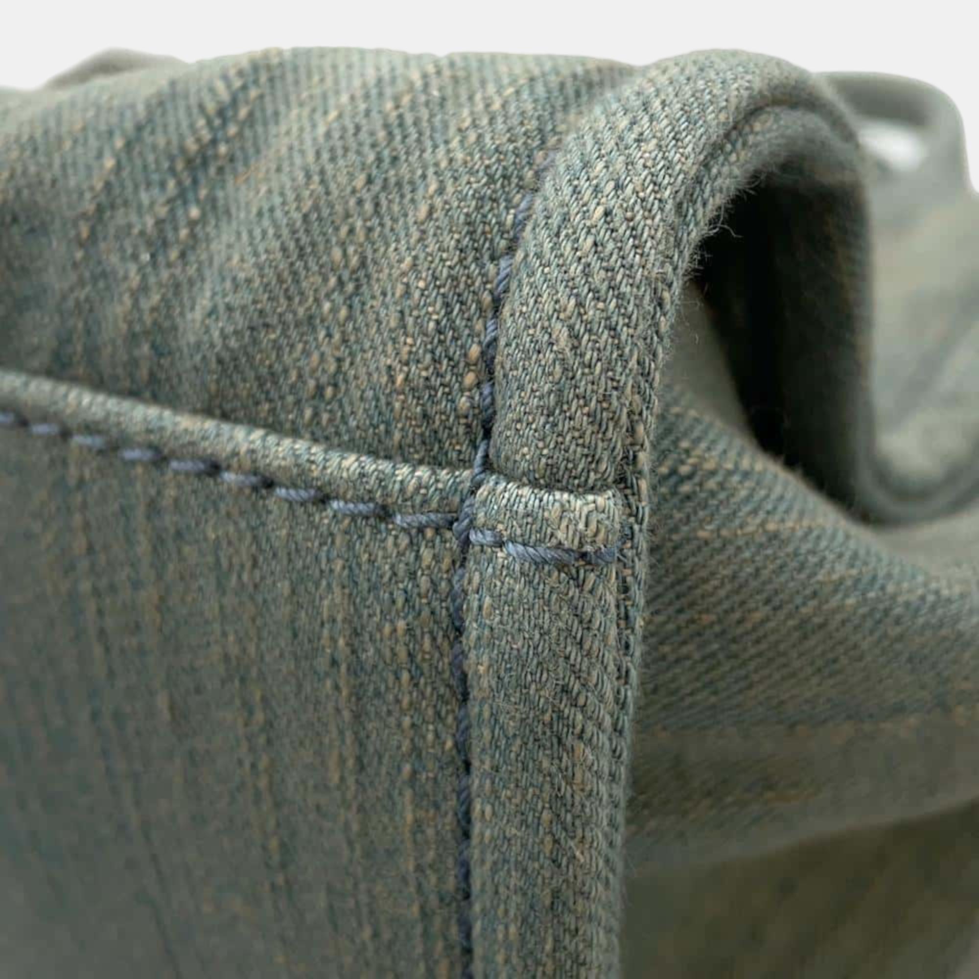 Chanel Deauville Line Shopping Bag Tote Light Blue Denim Size Large 