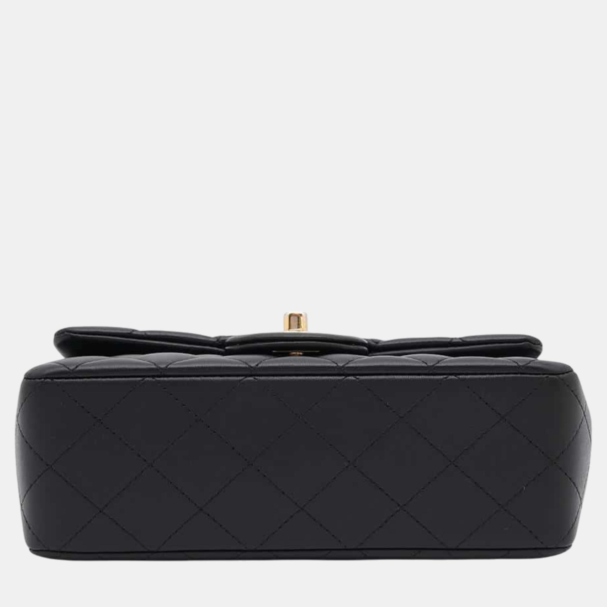 Chanel Top Handle Blackas2431 Lambskin Size 20 