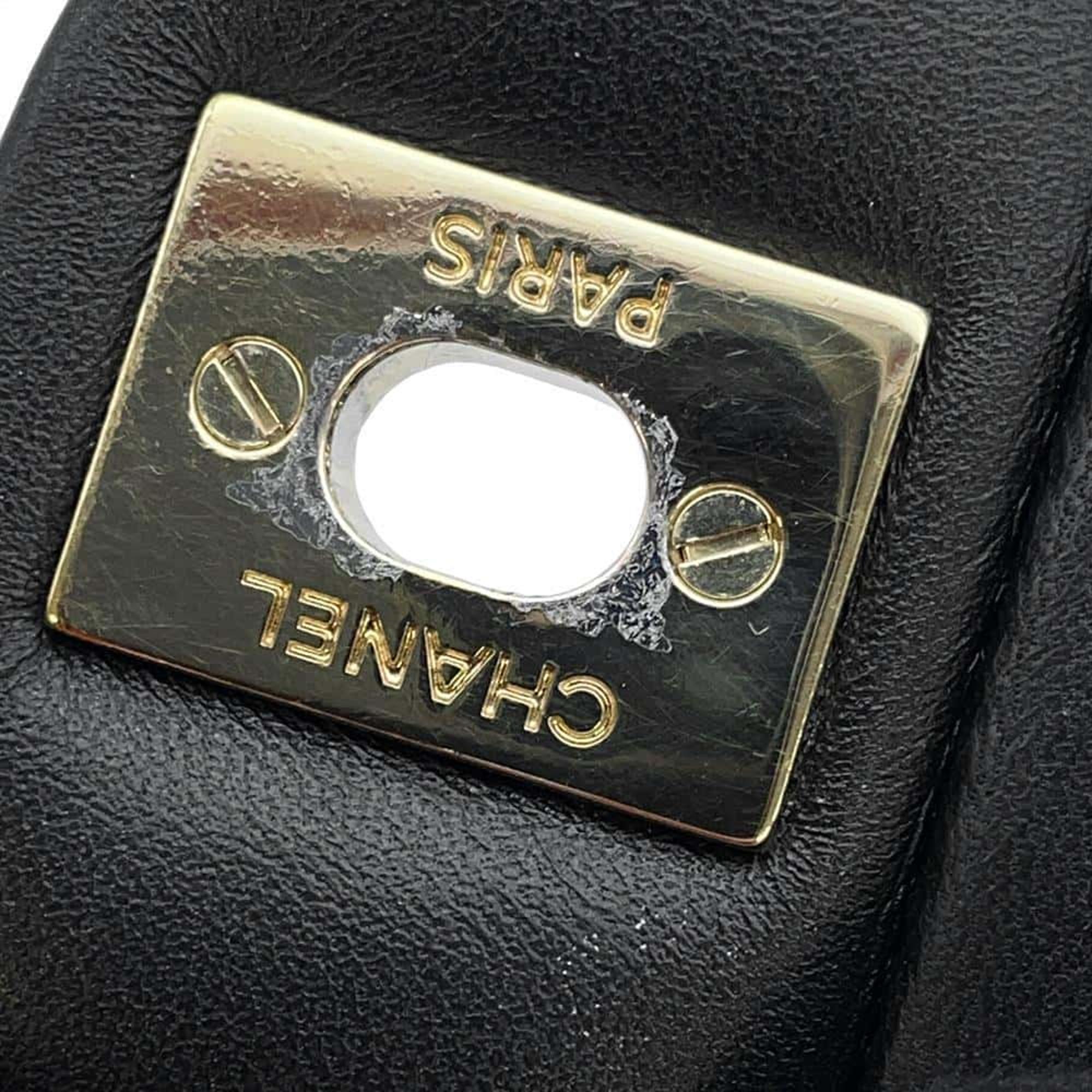 Chanel Top Handle Blackas2431 Lambskin Size 20 