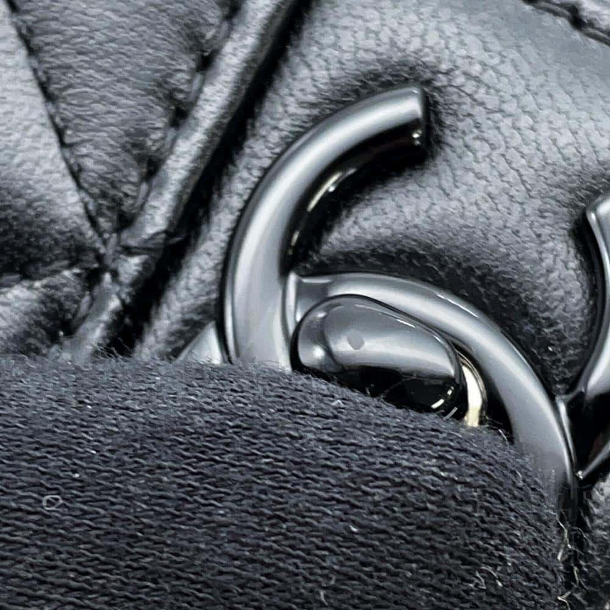Chanel Black Lambskin Leather Top Handle Bag 