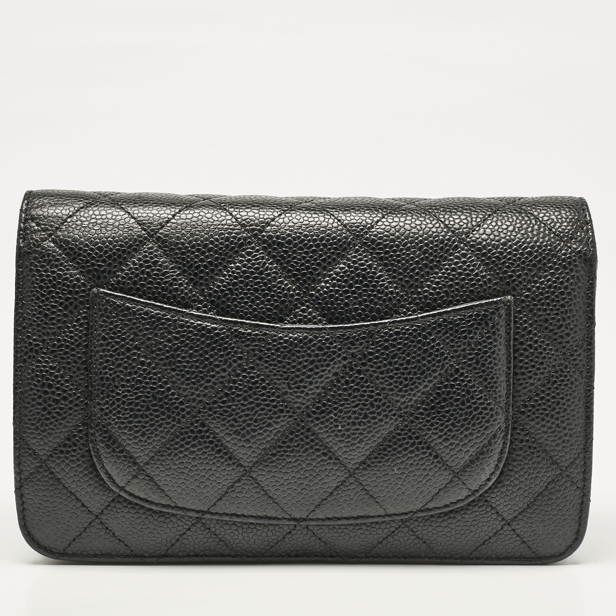 Chanel Black Quilted Caviar Leather WOC Bag 