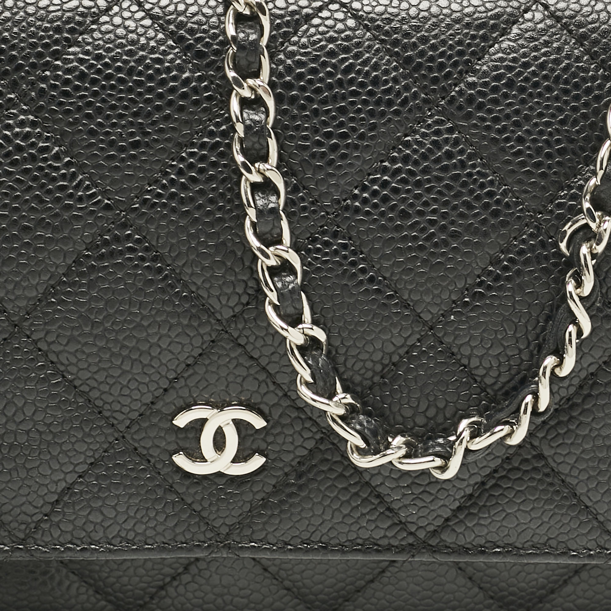 Chanel Black Quilted Caviar Leather WOC Bag 