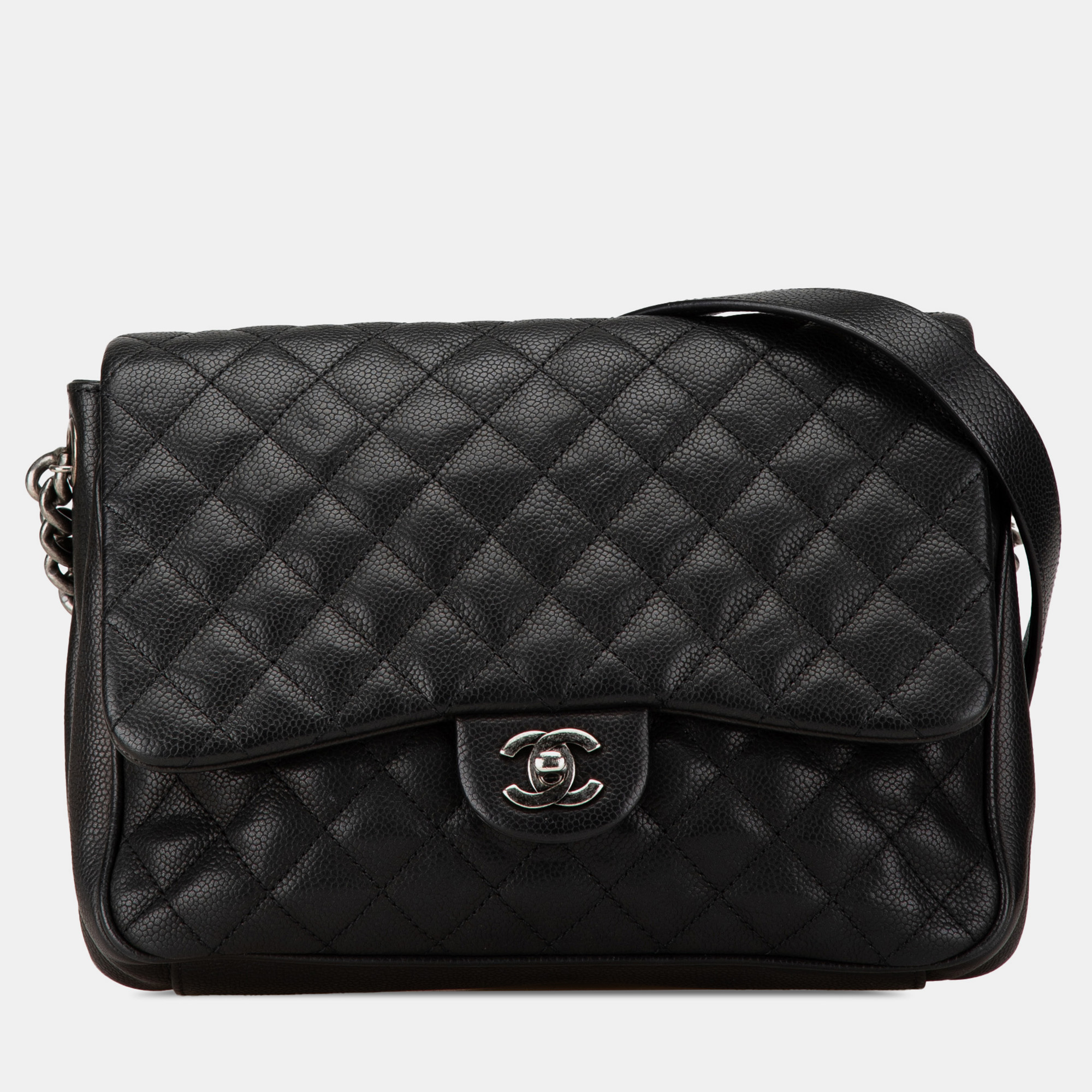 

Chanel Black Medium Caviar Rock In Rome Single Flap