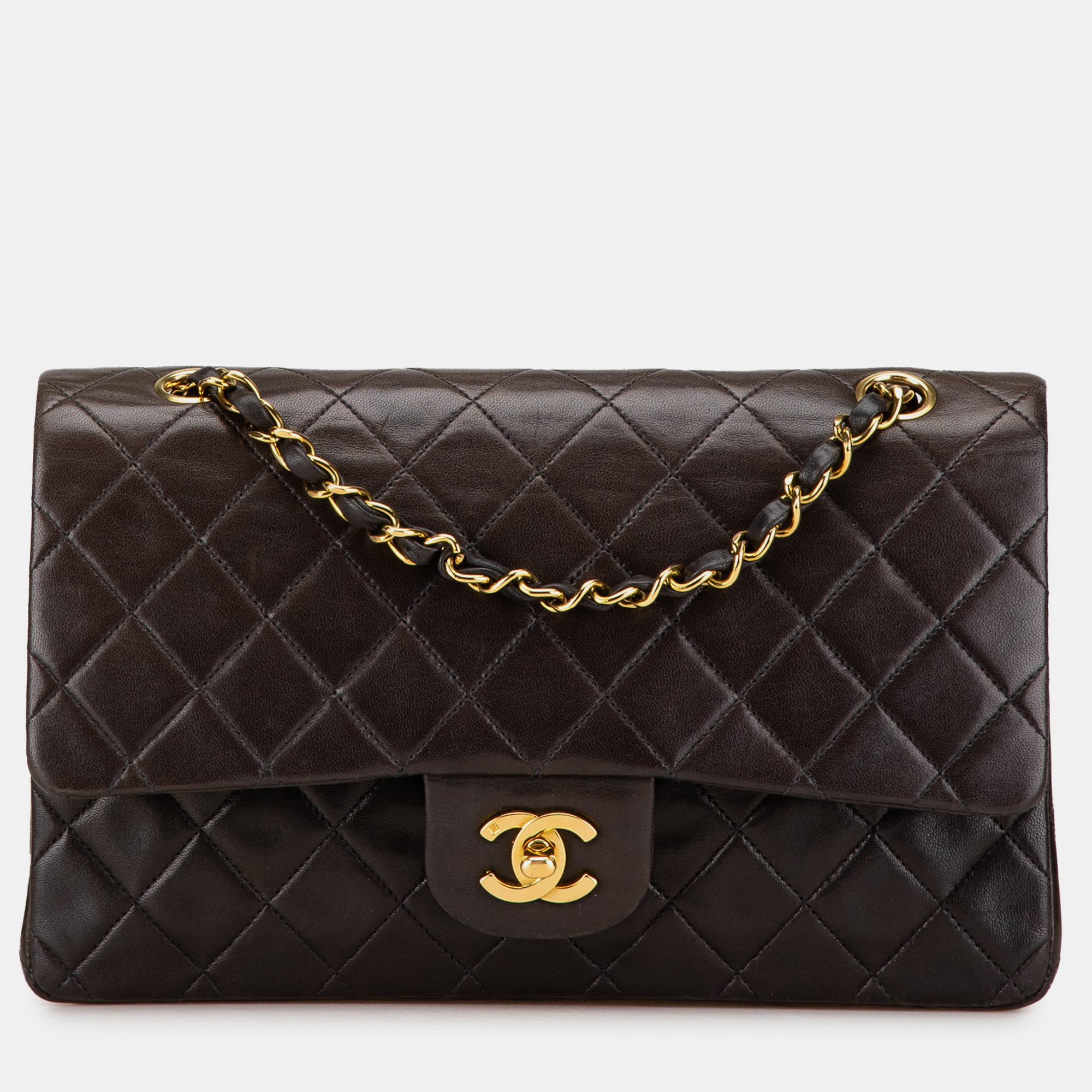 

Chanel Brown Medium Classic Lambskin Double Flap