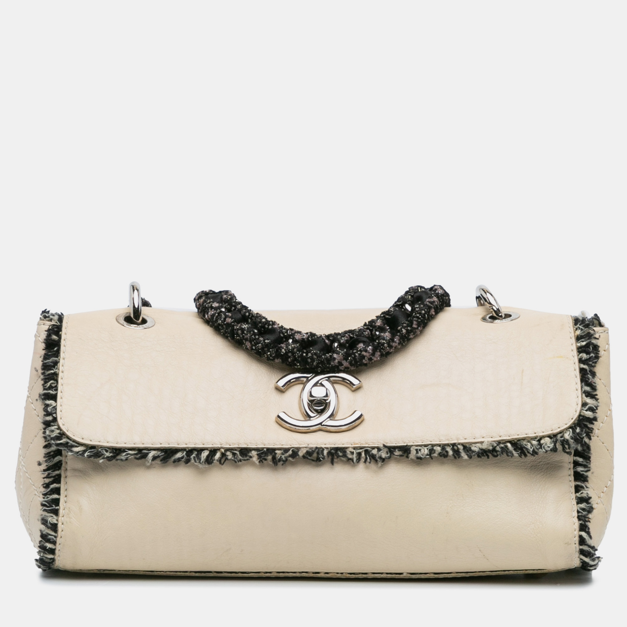 

Chanel Beige Lambskin Tweed Flap Bag, Brown