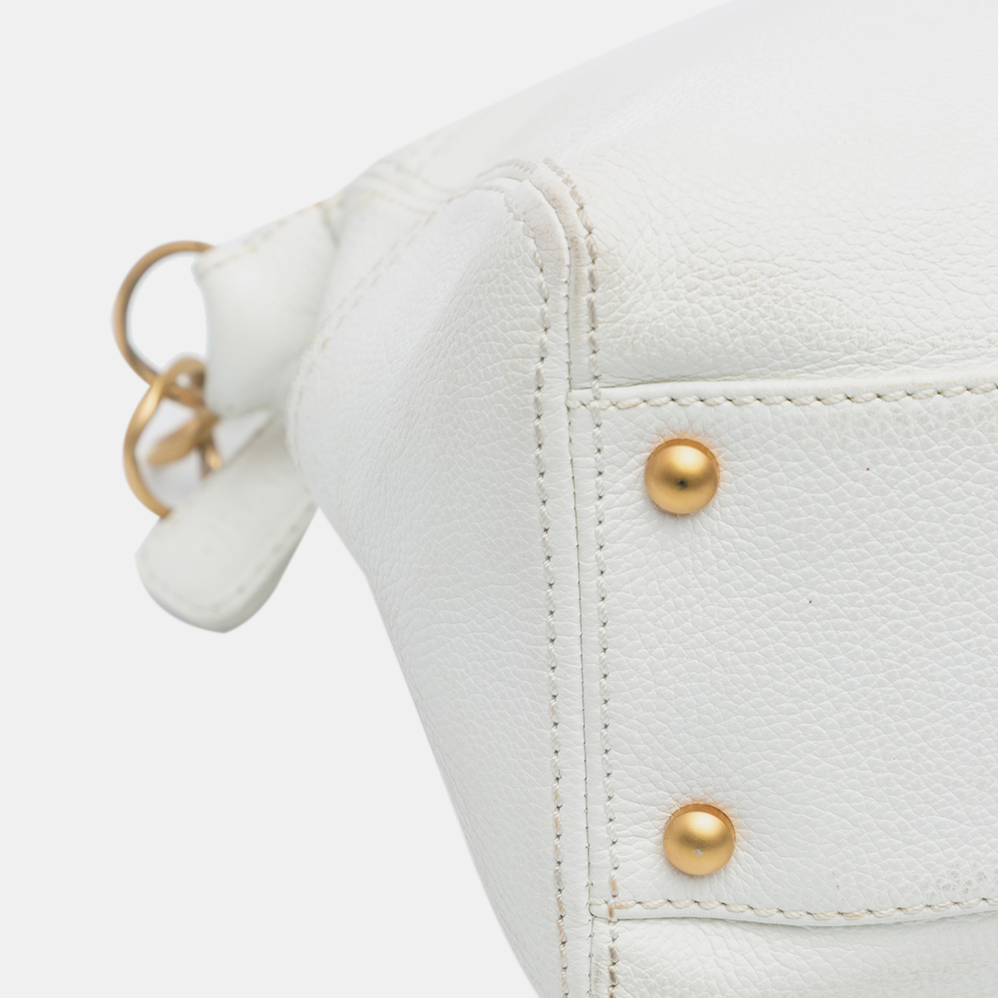 Chanel White CC Calfskin Chain Shoulder Bag 