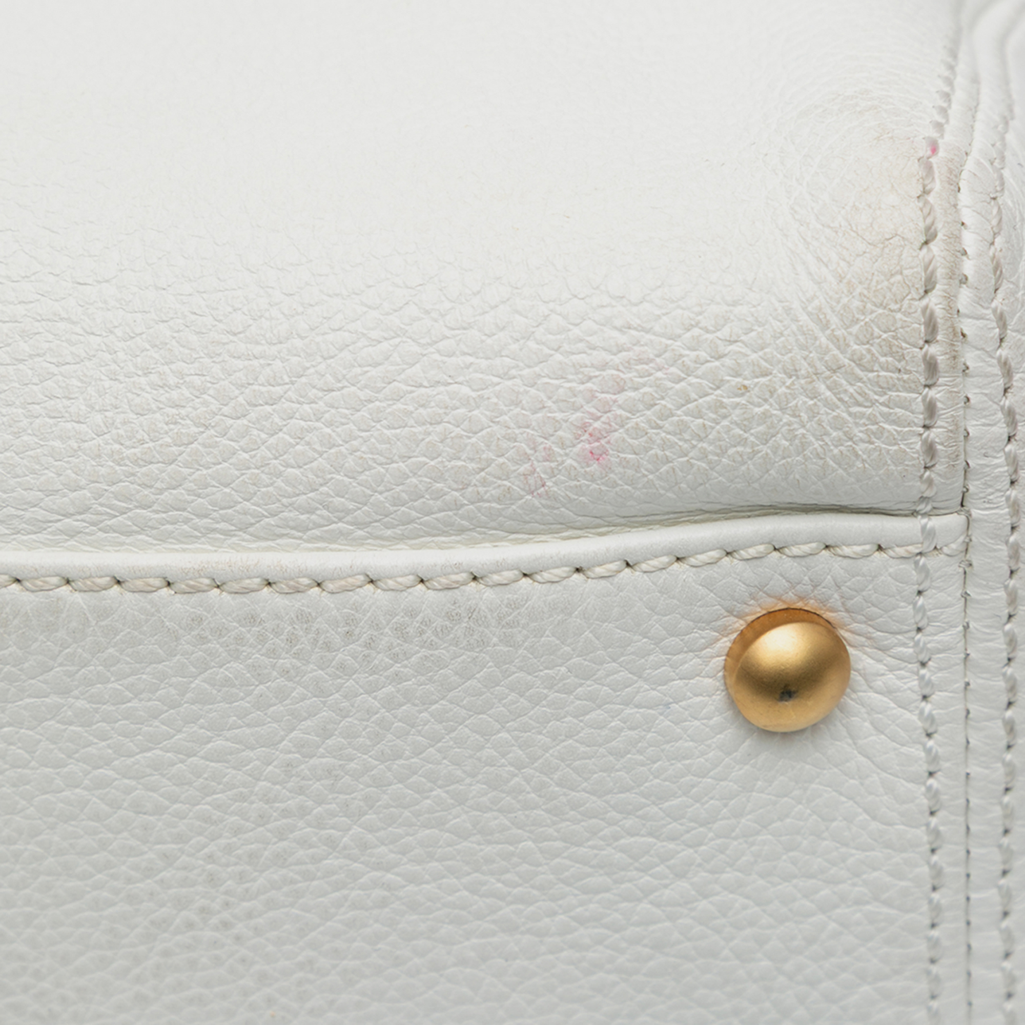 Chanel White CC Calfskin Chain Shoulder Bag 