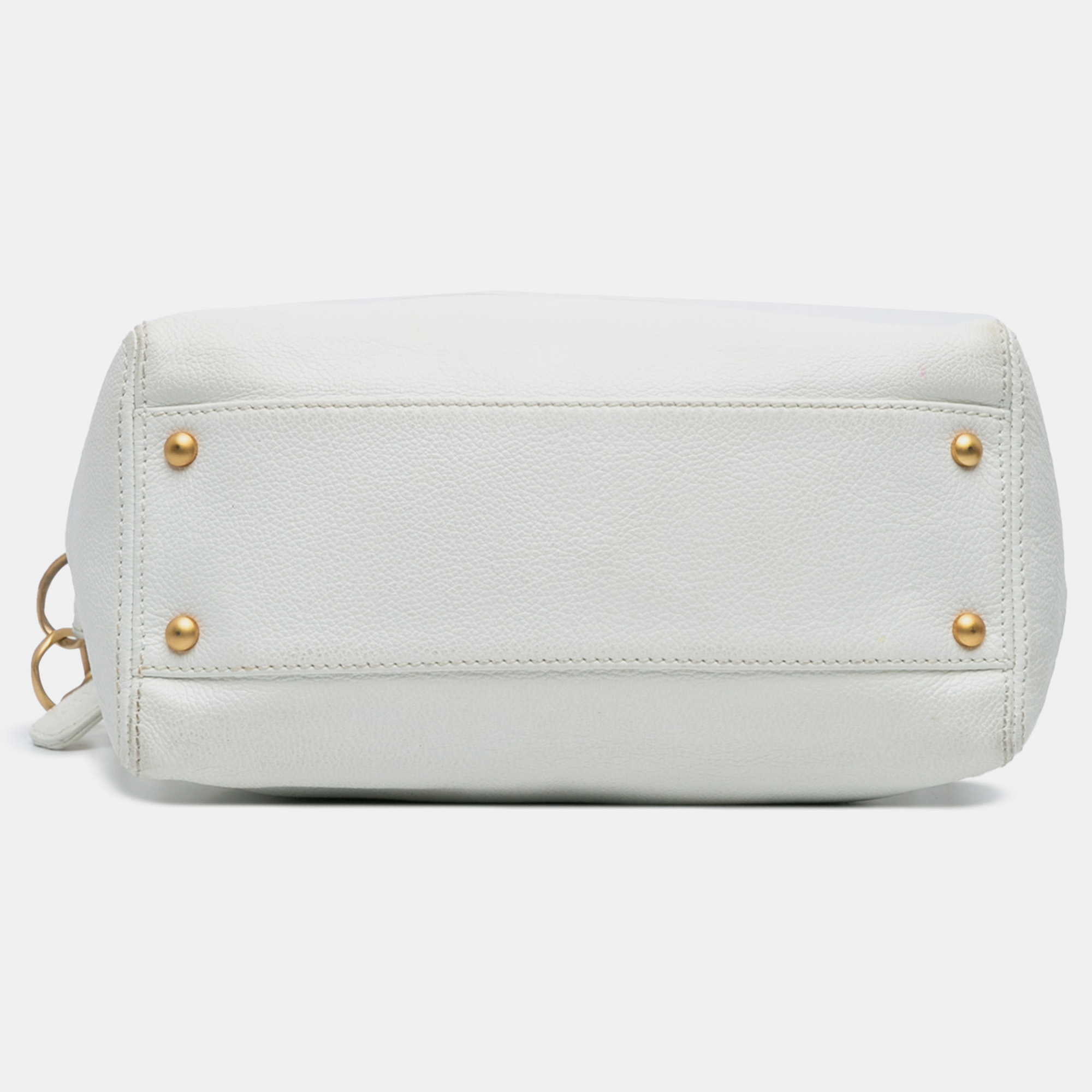 Chanel White CC Calfskin Chain Shoulder Bag 