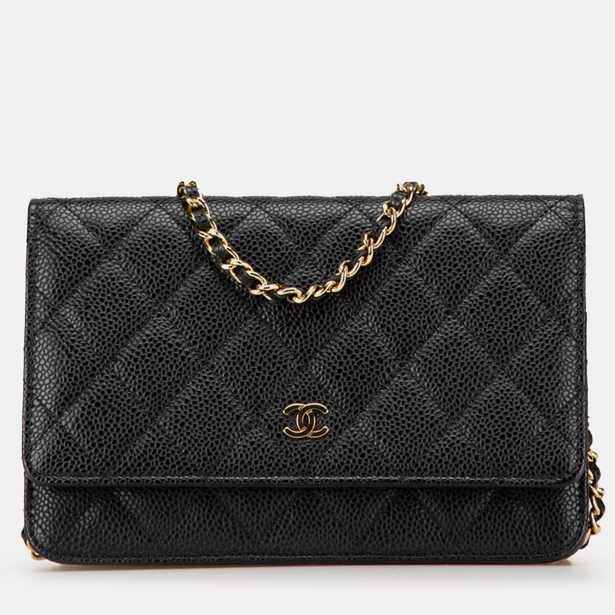 

Chanel Black CC Quilted Caviar Wallet on Chain