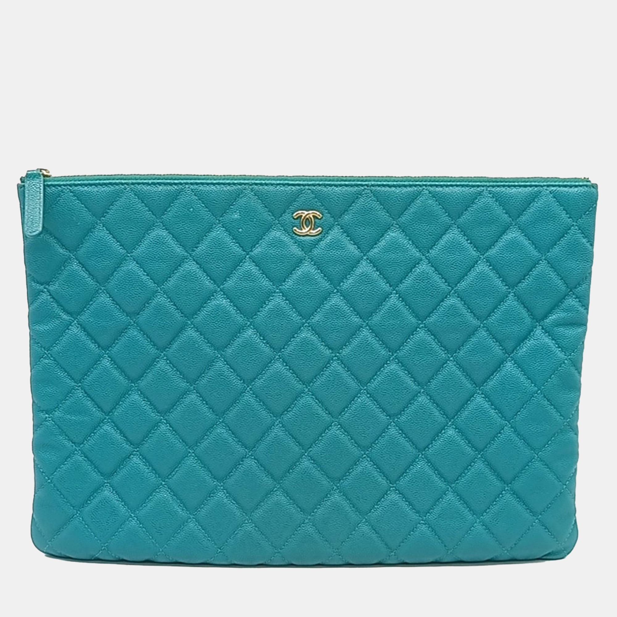 

Chanel Blue Leather Large Clutch bag