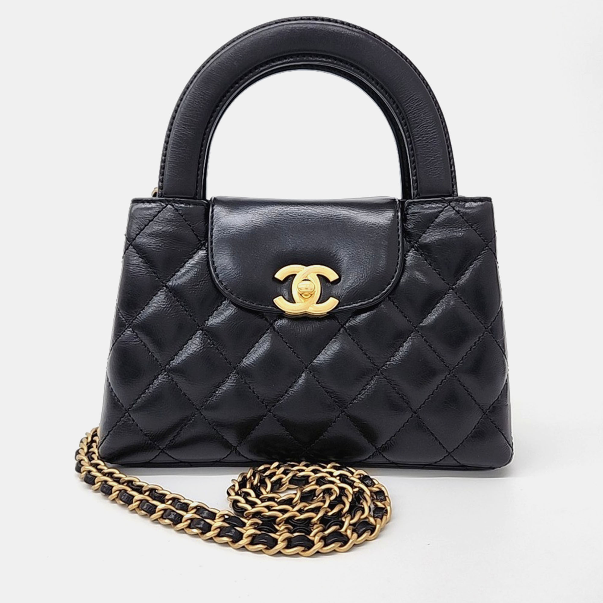 

Chanel Black Leather Kelly Shopping Bag