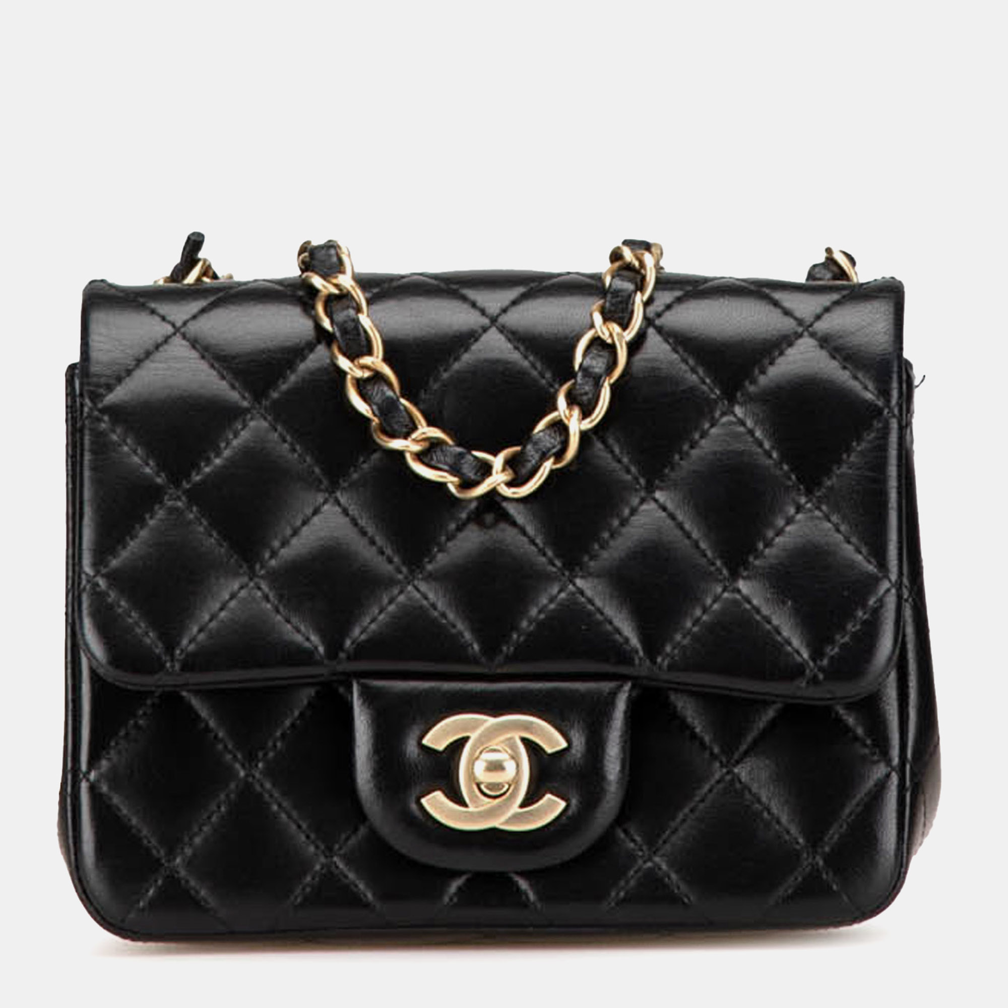 

Chanel Black Mini Square Classic Lambskin Single Flap