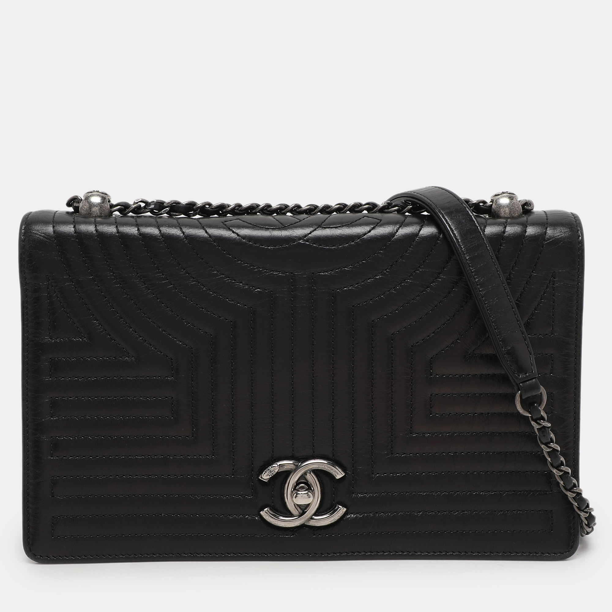 

Chanel Black Quilted Leather Medium Korean Garden Flap Bag