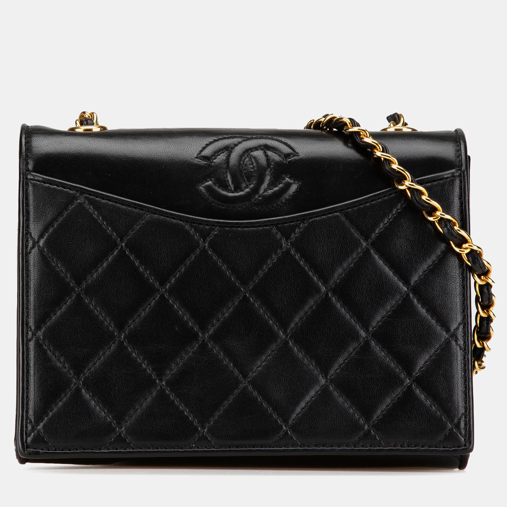 

Chanel Black CC Quilted Lambskin Full Flap Crossbody