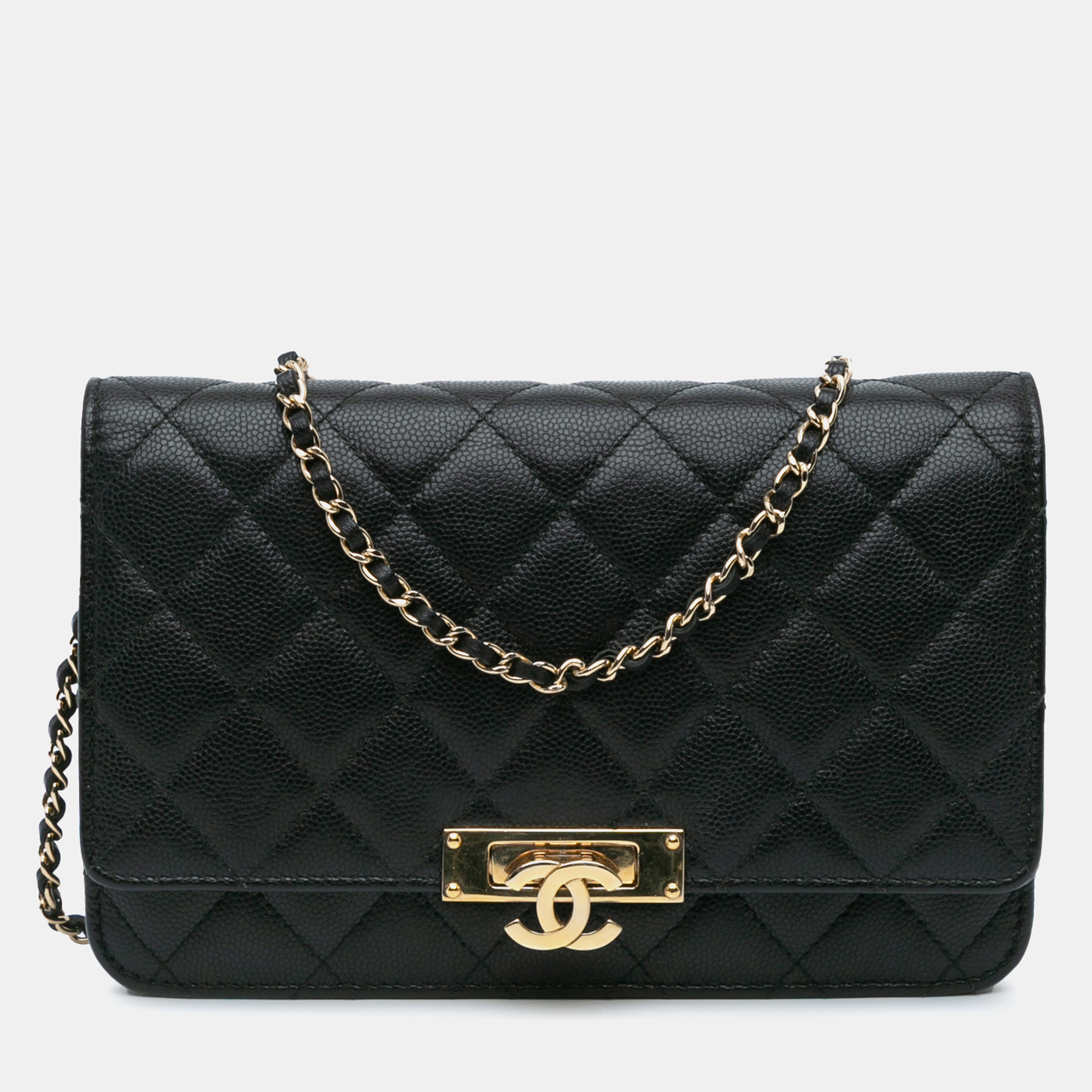 

Chanel Black Quilted Caviar Golden Class Wallet On Chain