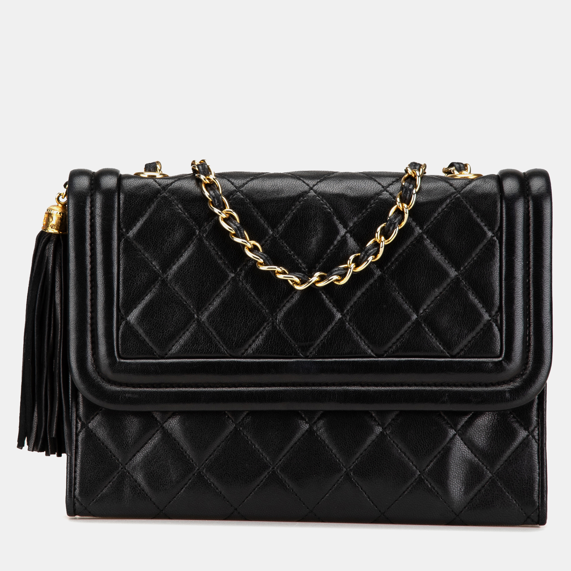 

Chanel Black Quilted Lambskin Tassel Flap Crossbody