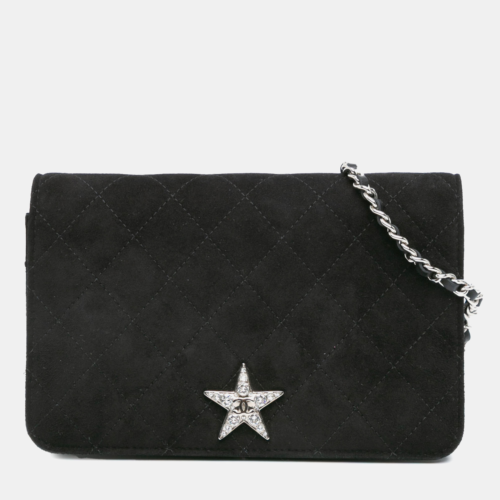 

Chanel Black Suede Cocostellar Wallet on Chain