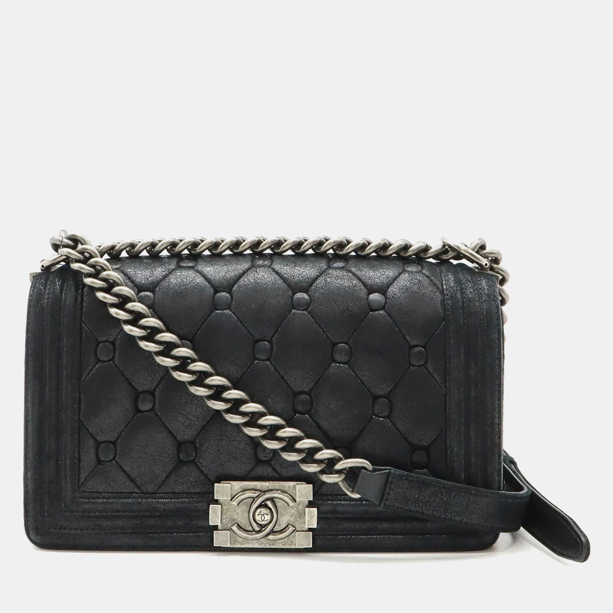 

Chanel Black Suede and Leather Boy Shoulder Bag