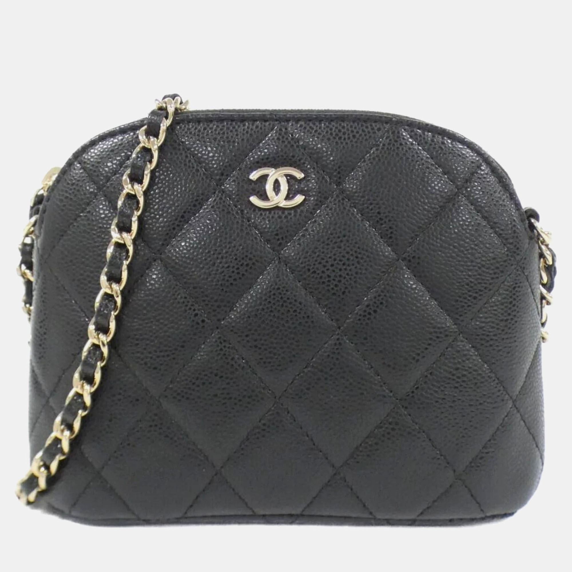 

Chanel Black Caviar Quilted Classic Clutch With Chain