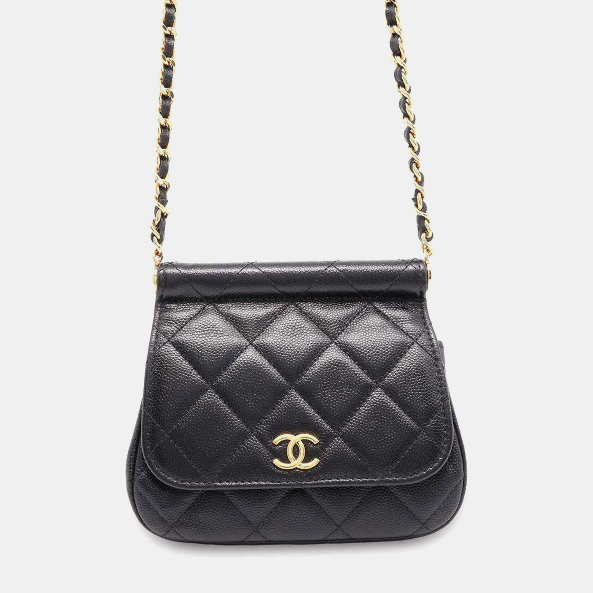 

Chanel Black Caviar Leather Chain Shoulder Bag