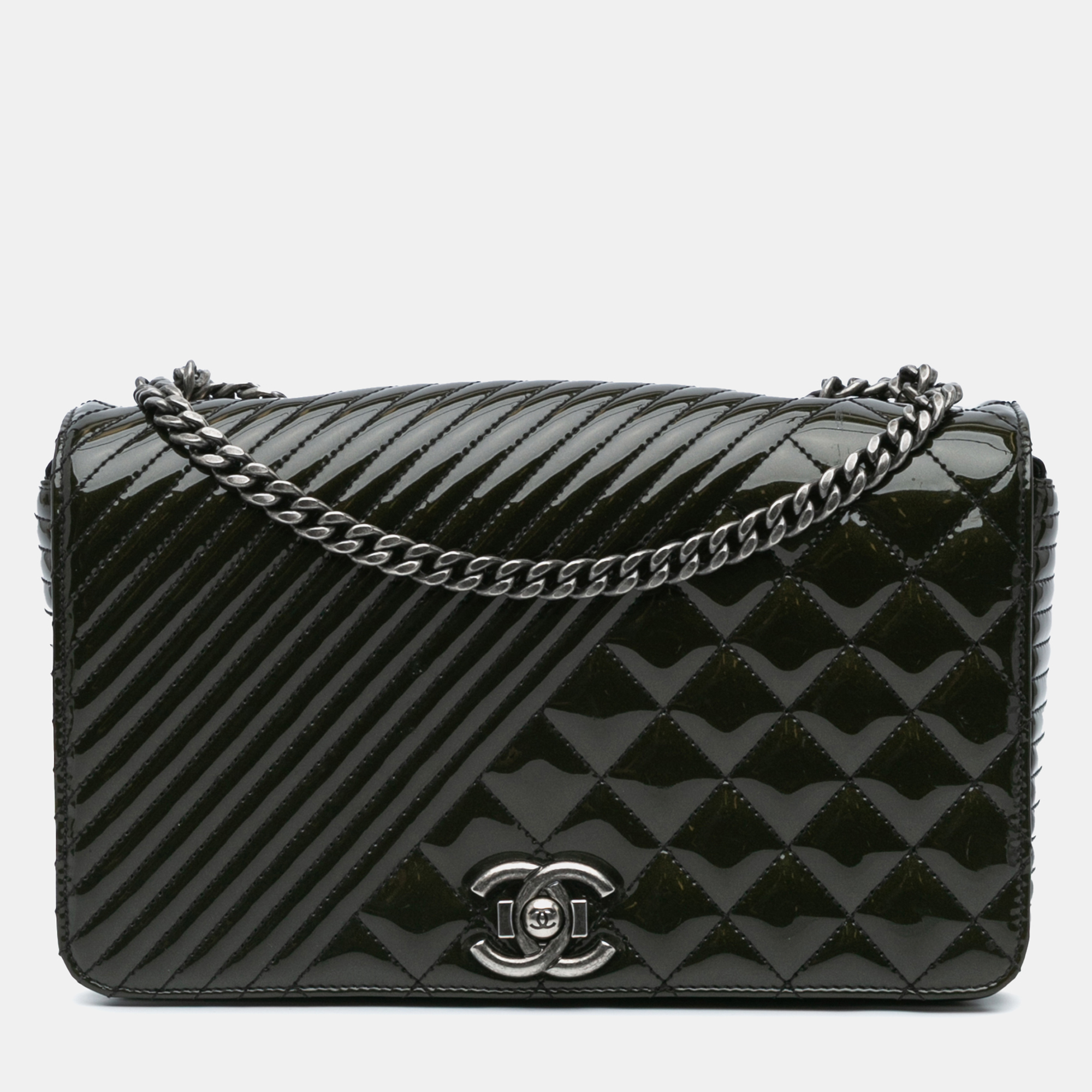 

Chanel Black Medium Patent Coco Boy Flap