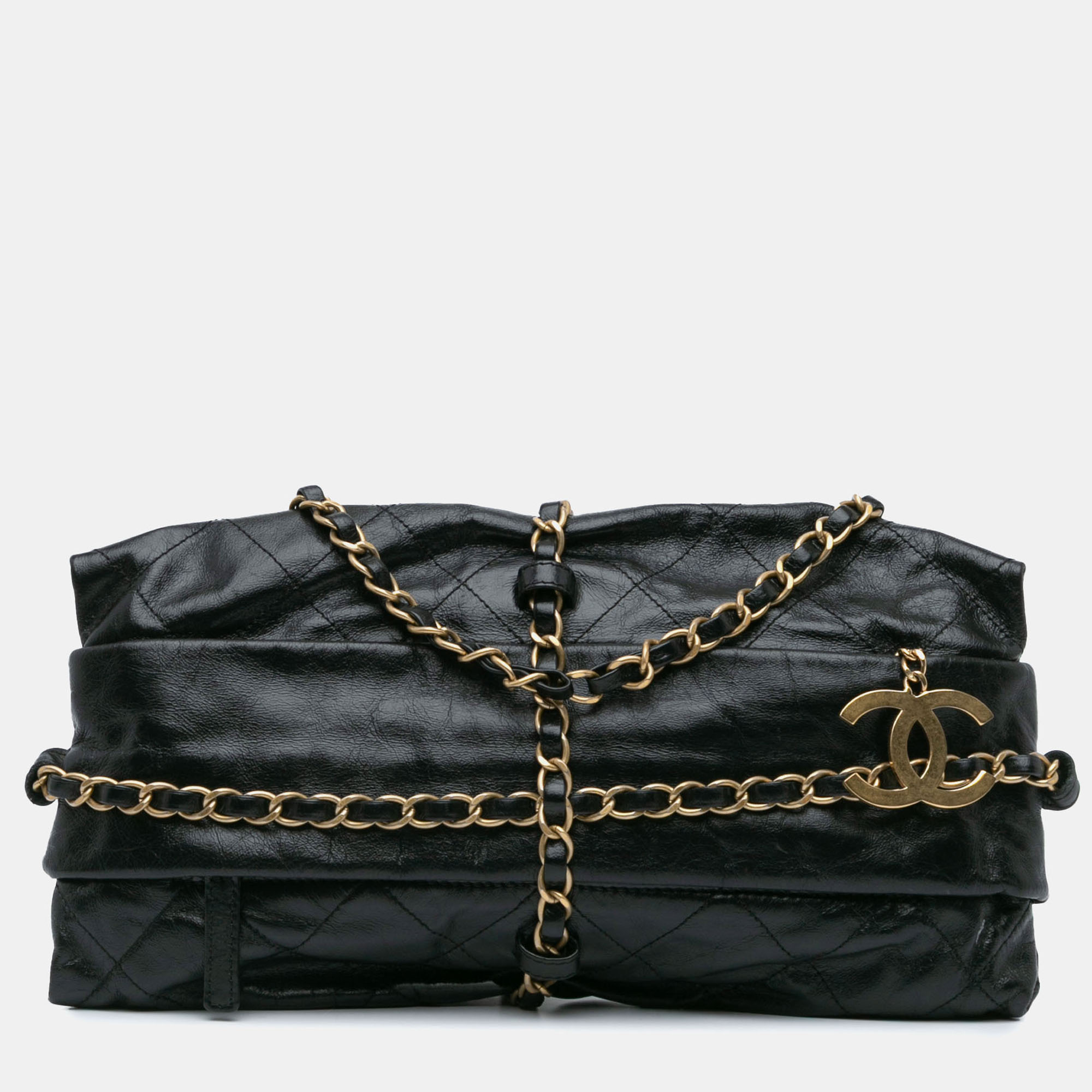 

Chanel Black Aged Calfskin Midnight Swim Baluchon Bag