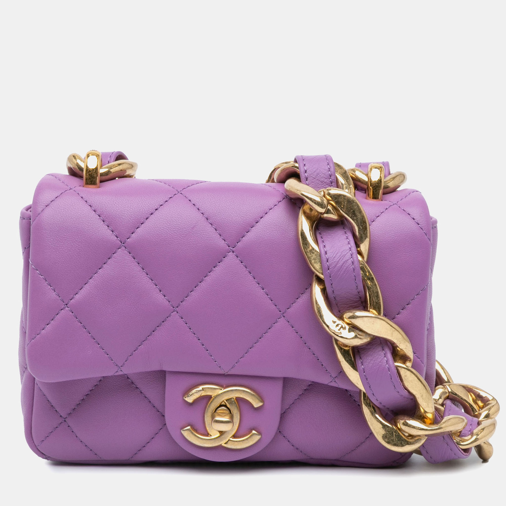 

Chanel Purple Mini Quilted Lambskin Funky Town Flap