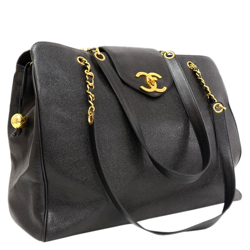 

Chanel Black Caviar Supermodel Tote