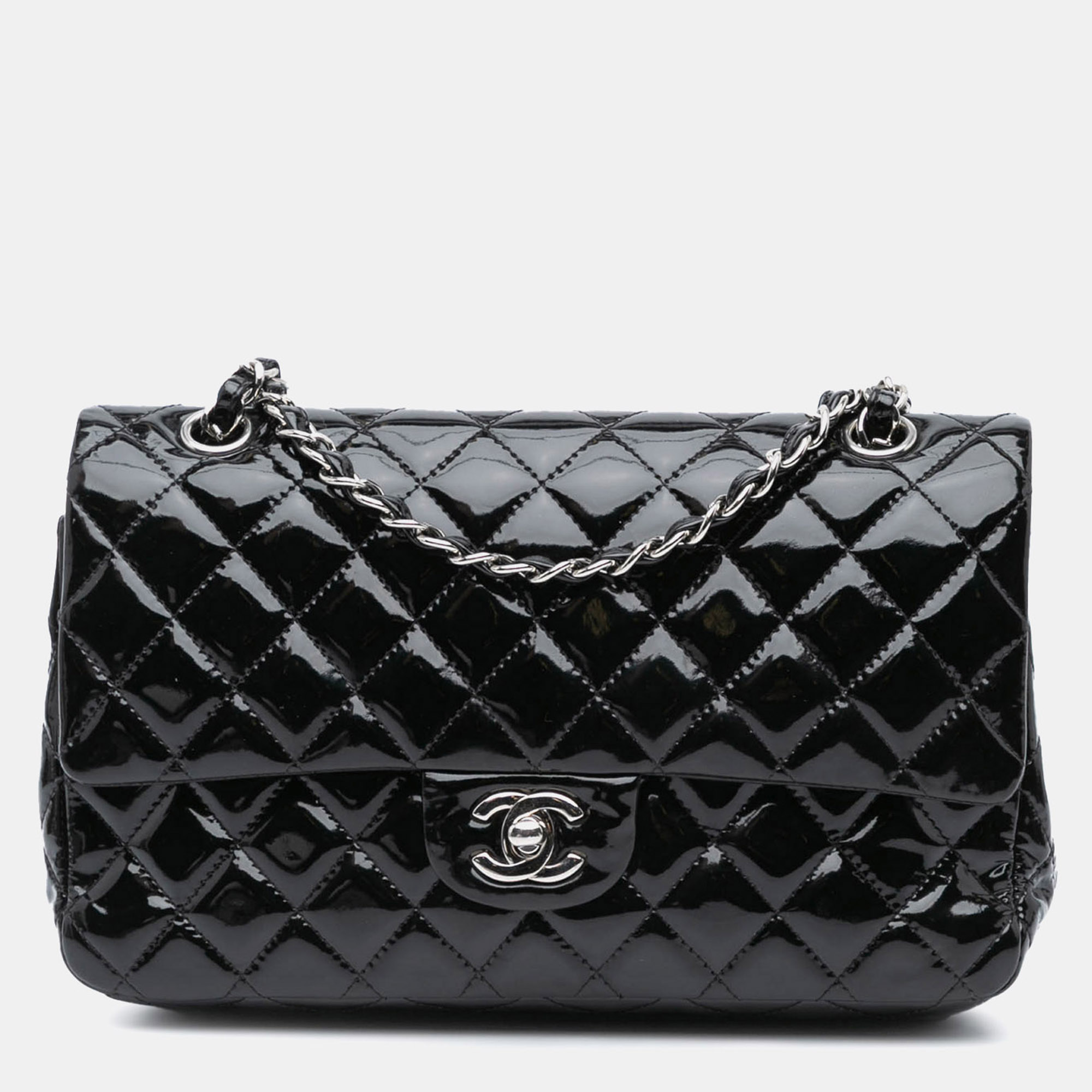 

Chanel Black Medium Classic Patent Double Flap