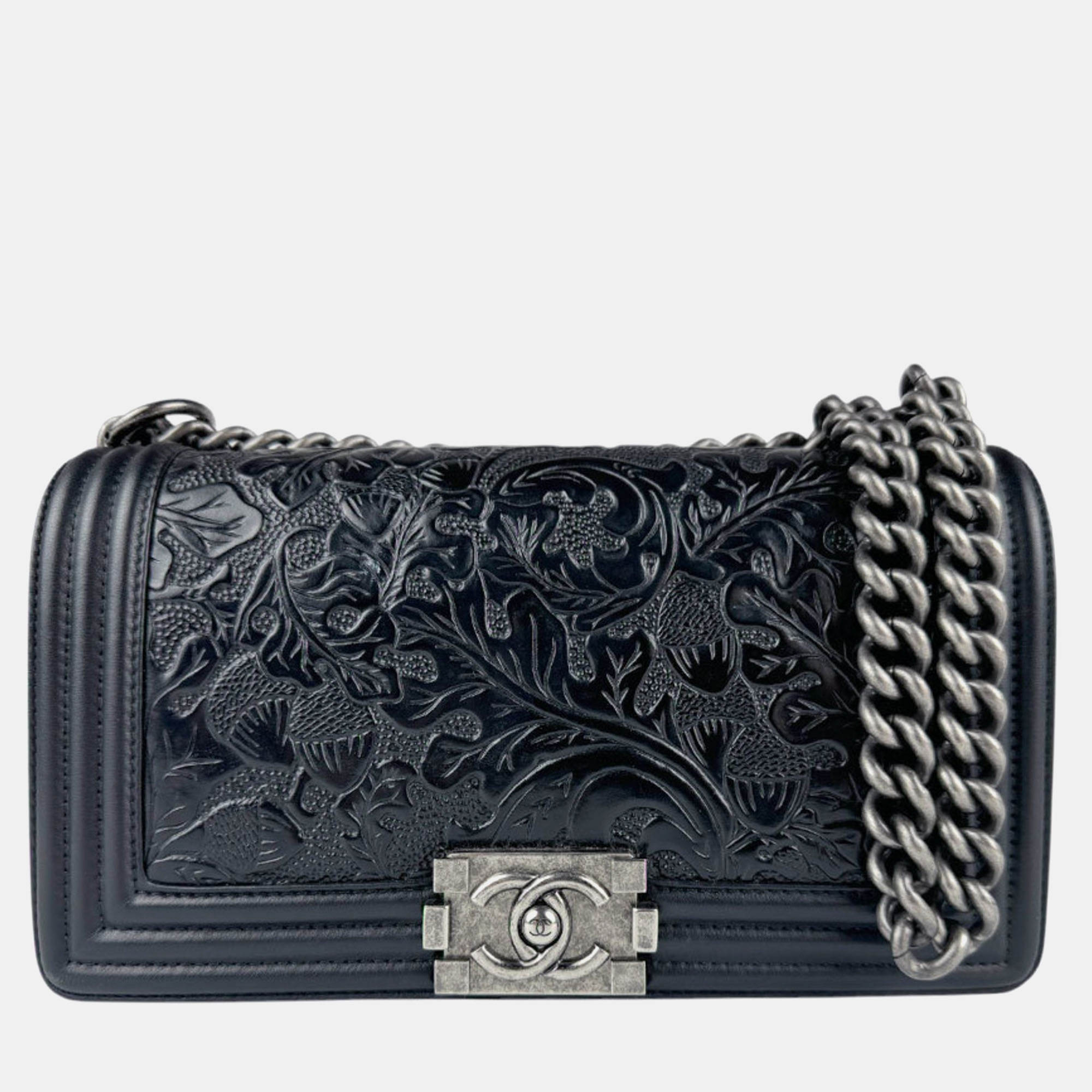 

Chanel Black Leather Boy Chain Shoulder Bag