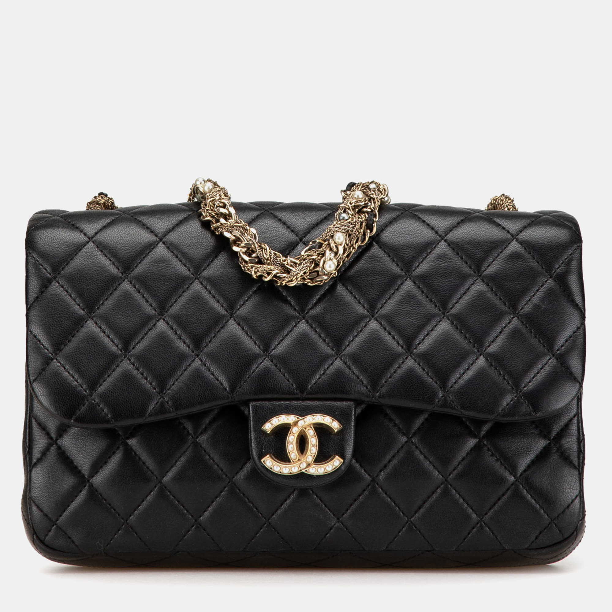 

Chanel Black Medium Quilted Lambskin Westminster Pearl Flap