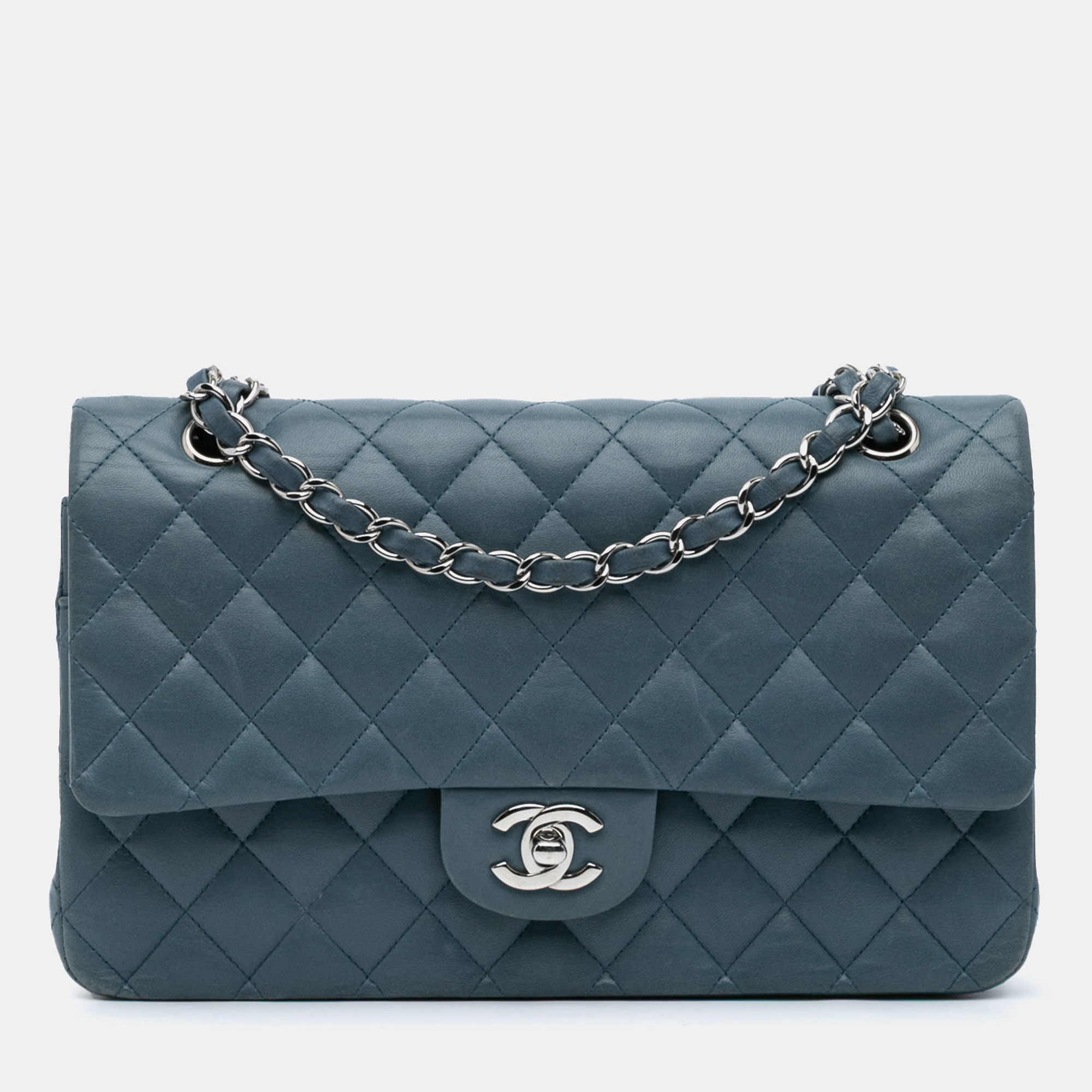 

Chanel Blue Medium Classic Lambskin Double Flap