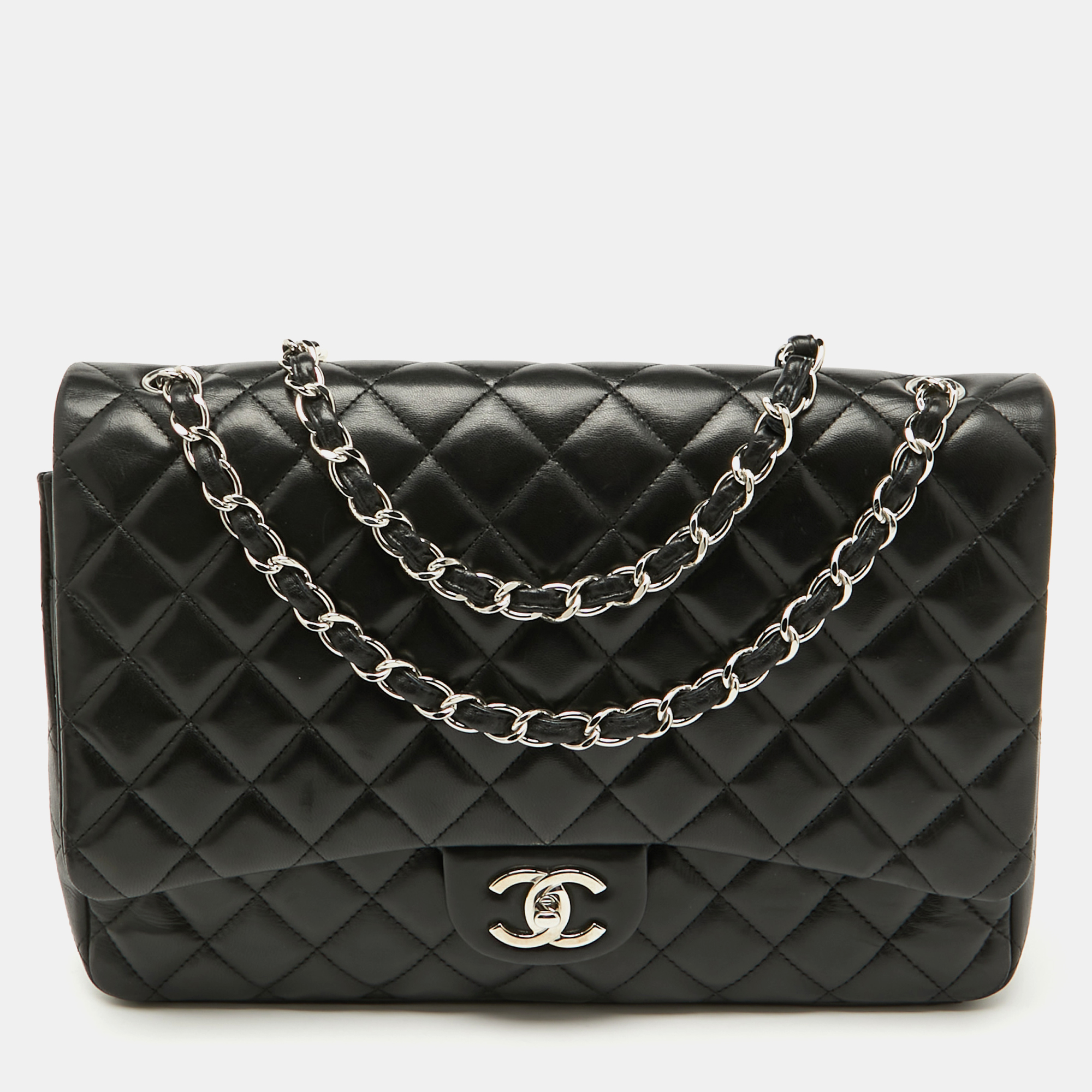 

Chanel Black Quilted Leather Maxi Classic Double Flap Bag