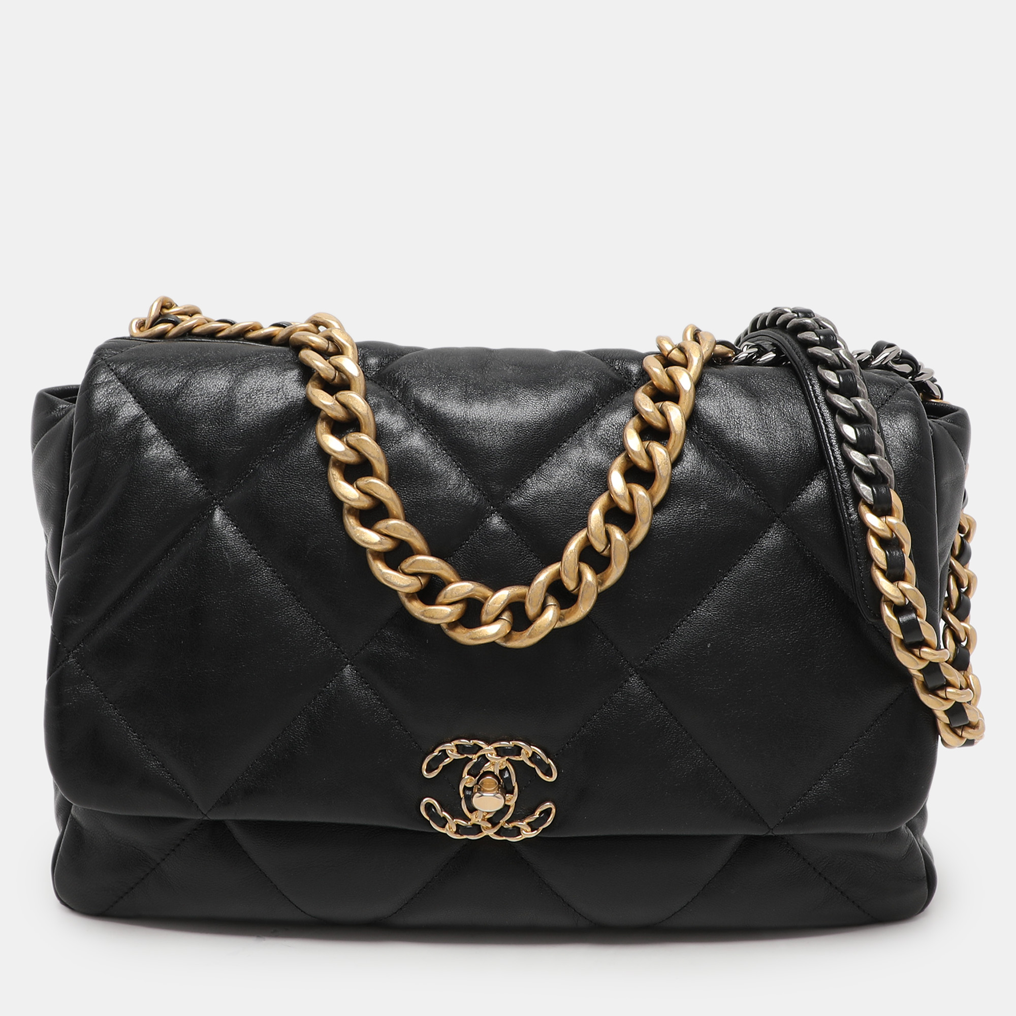 

Chanel Black Quilted Leather Maxi 19 Shoulder Bag