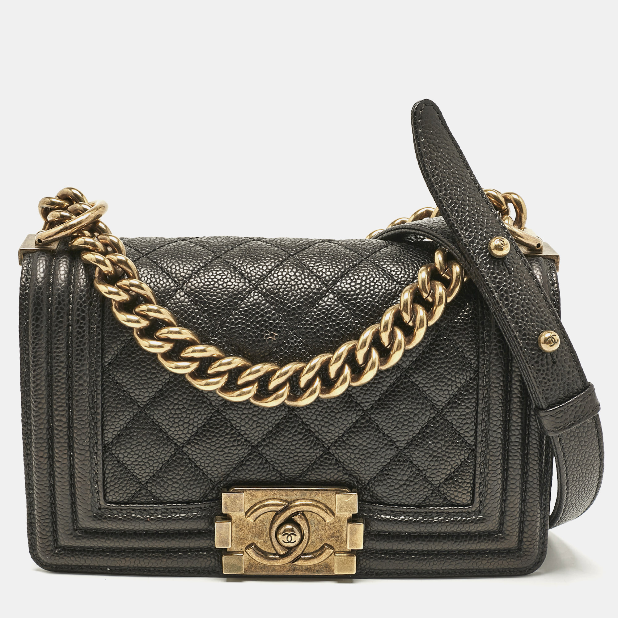 

Chanel Black Caviar Leather Small Boy Flap Bag