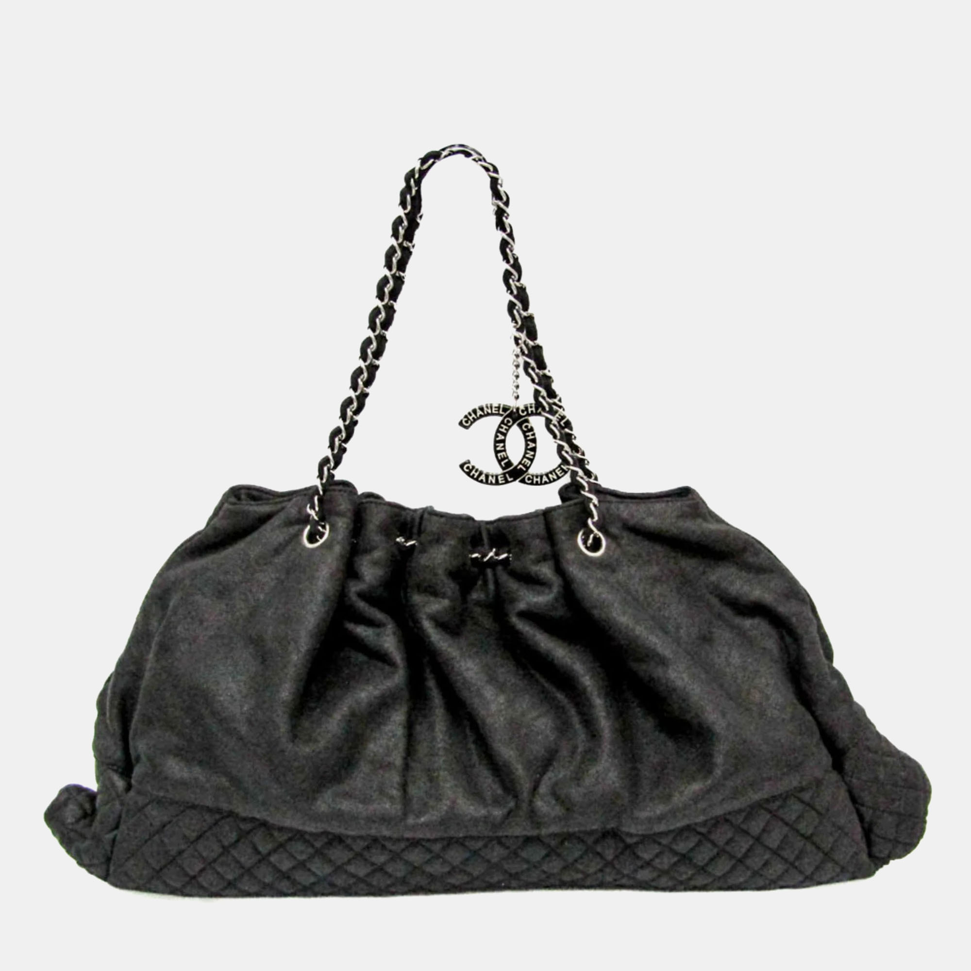 

Chanel Black Cotton Melrose Tote Bag