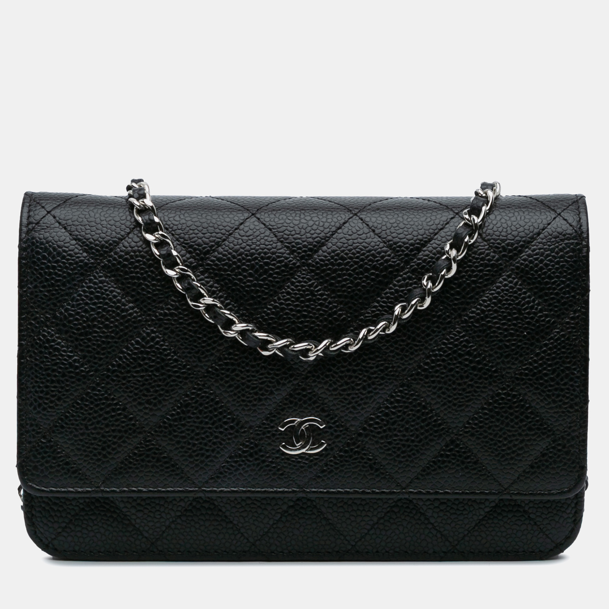 

Chanel Black CC Quilted Caviar Wallet on Chain