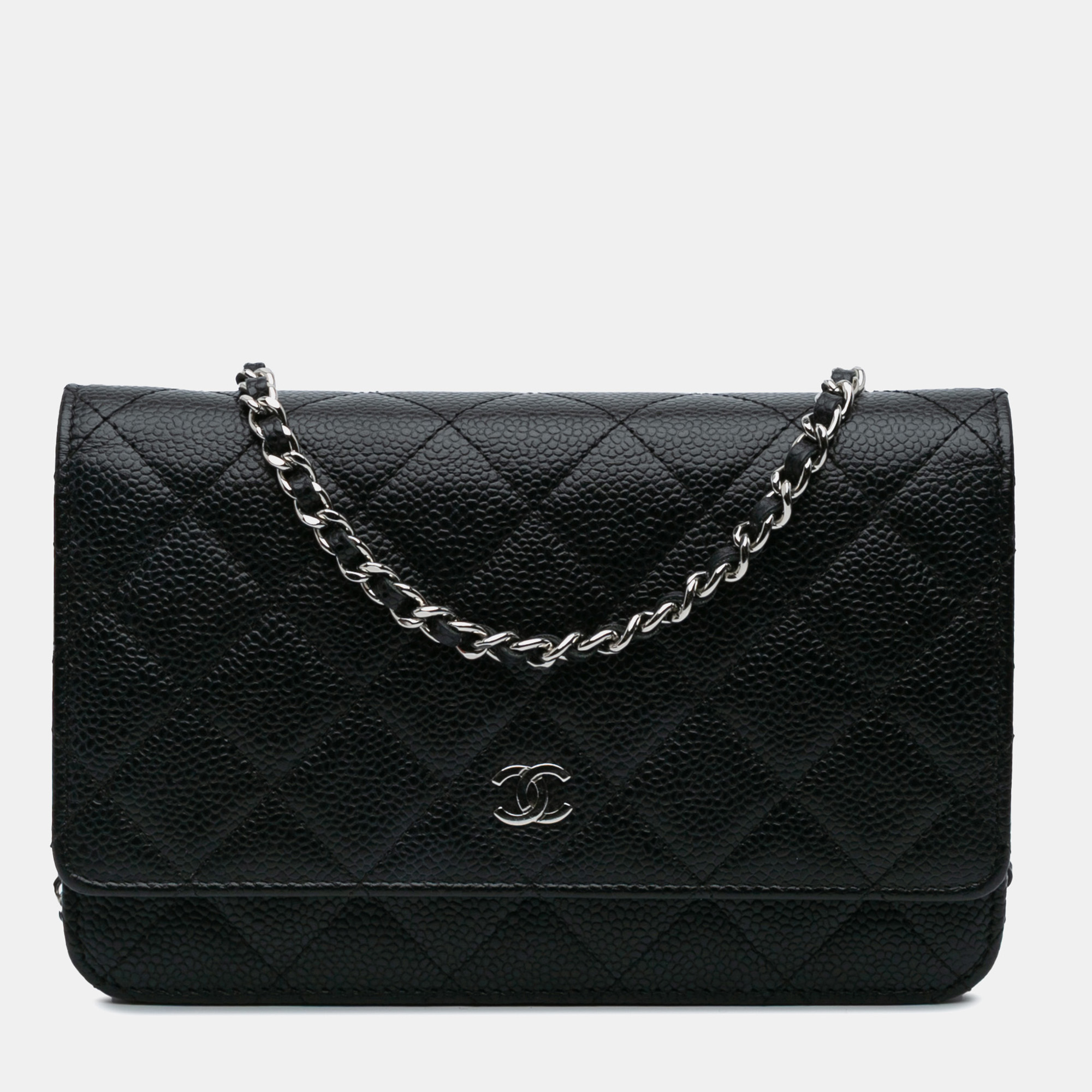 

Chanel Black CC Quilted Caviar Wallet on Chain