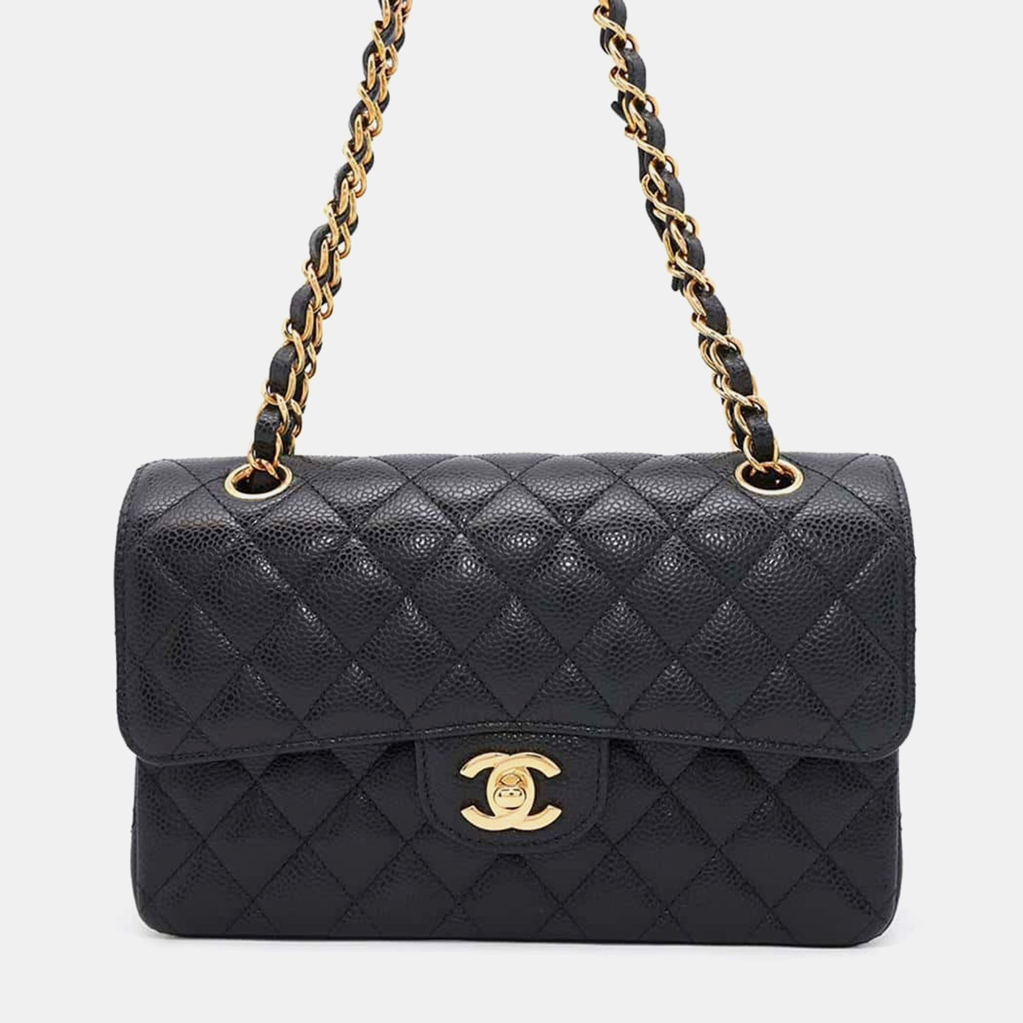 

Chanel Black Caviar Leather Classic Double Flap Shoulder Bag