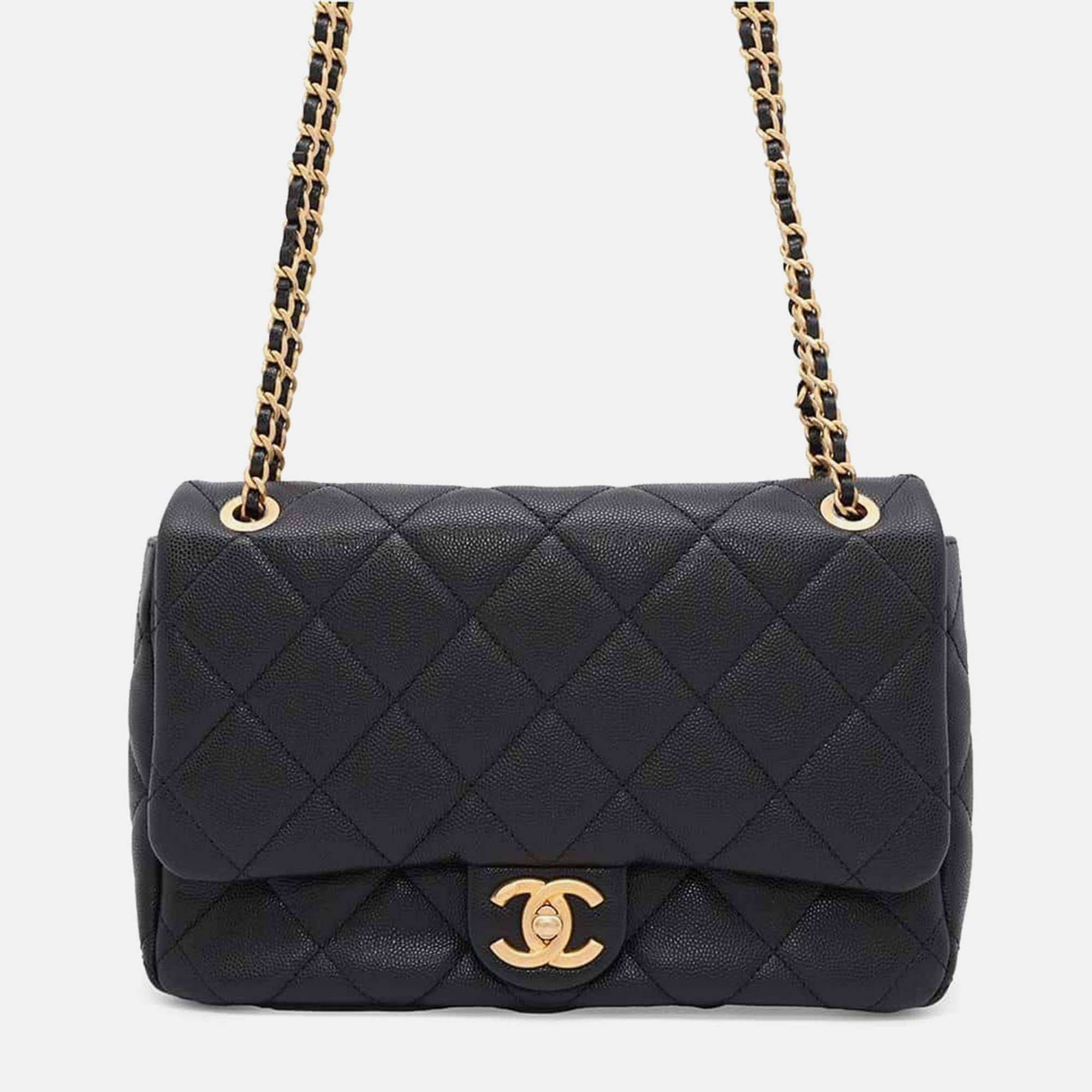 

Chanel Black Caviar Leather Mini Flap Shoulder Bag