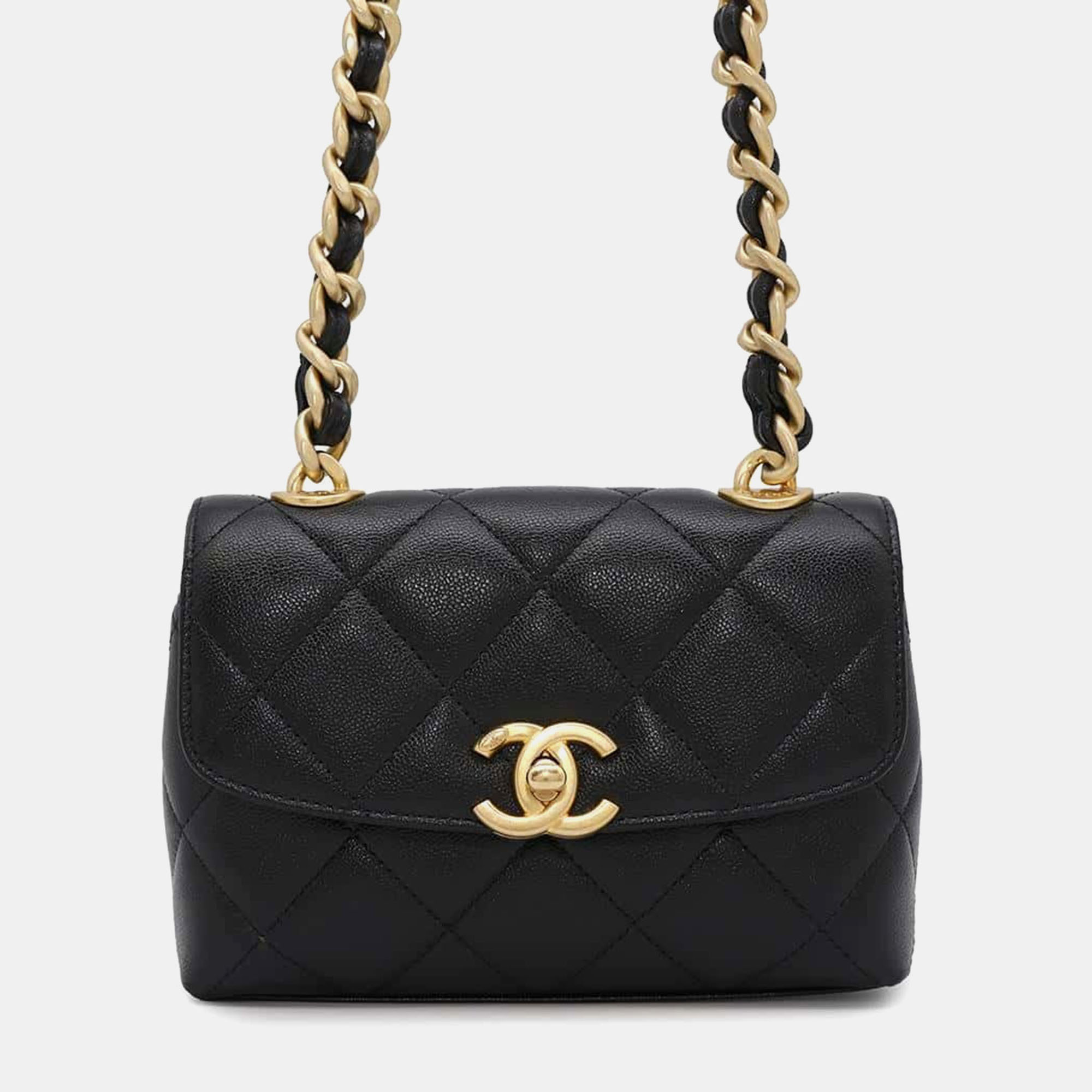 

Chanel Matelasse Mini Flap Black Caviar Leather Chain Shoulder Bag