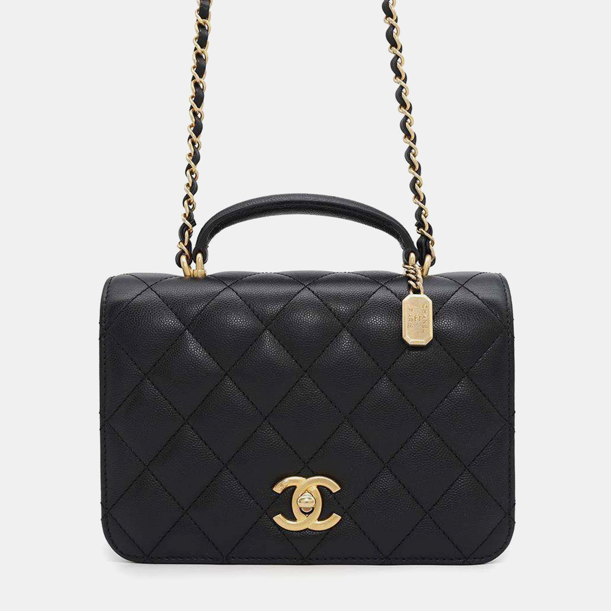 

Chanel Black Caviar Leather Matelasse 2Way Chain shoulder bag