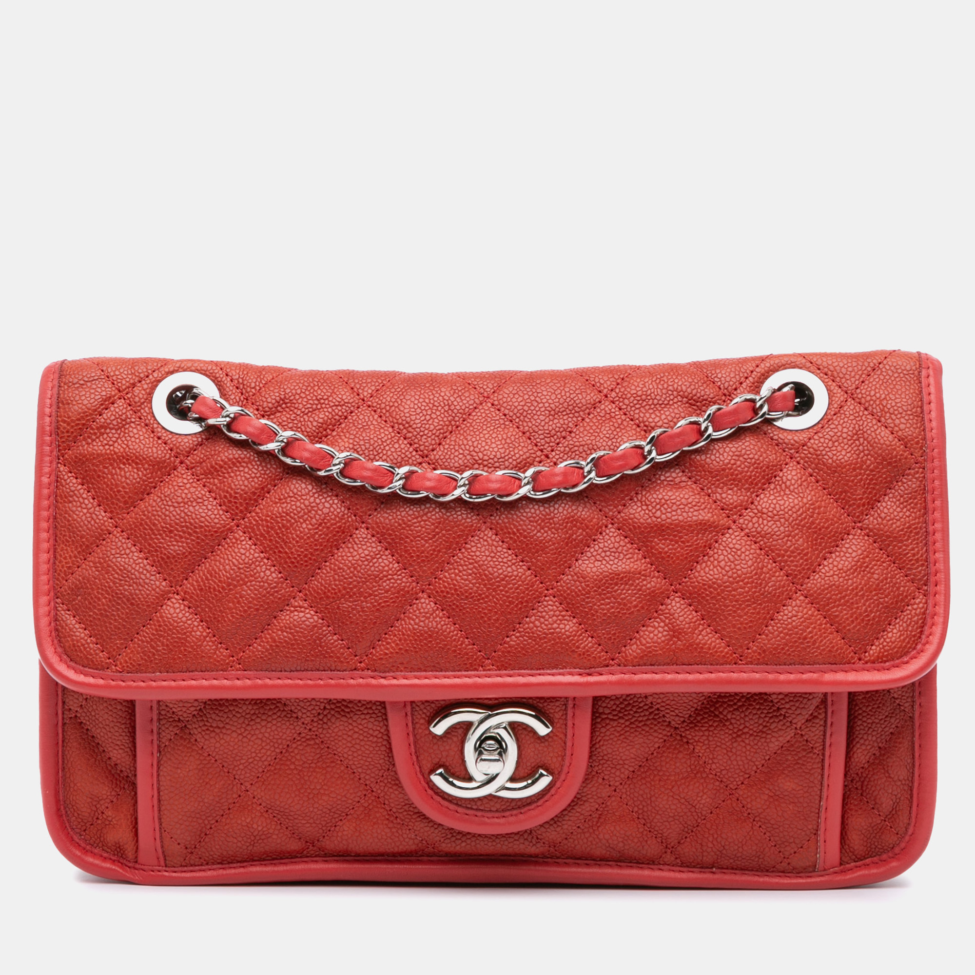 

Chanel Red Medium Caviar French Riviera Flap Bag