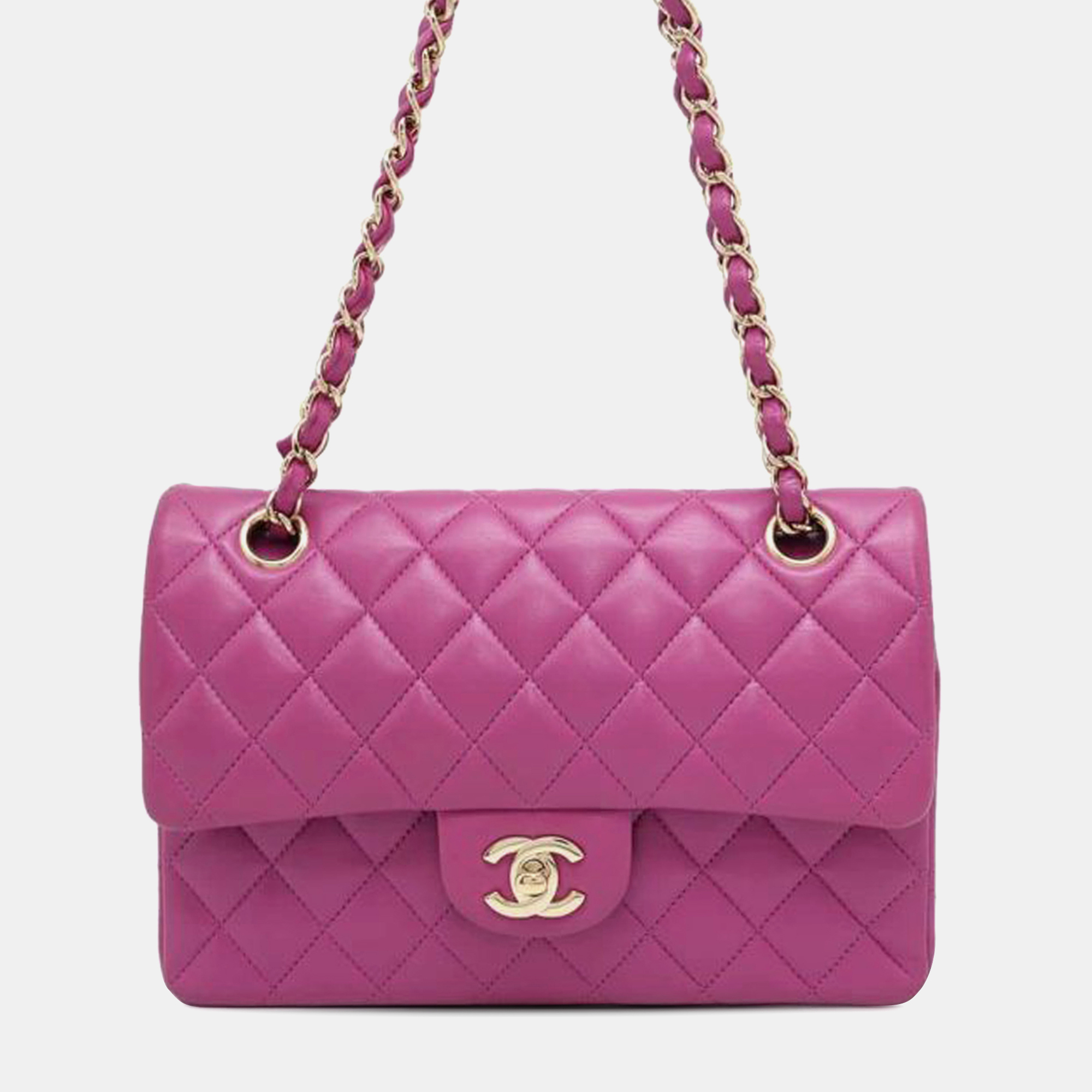 

Chanel Purple Small Classic Lambskin Double Flap Bag