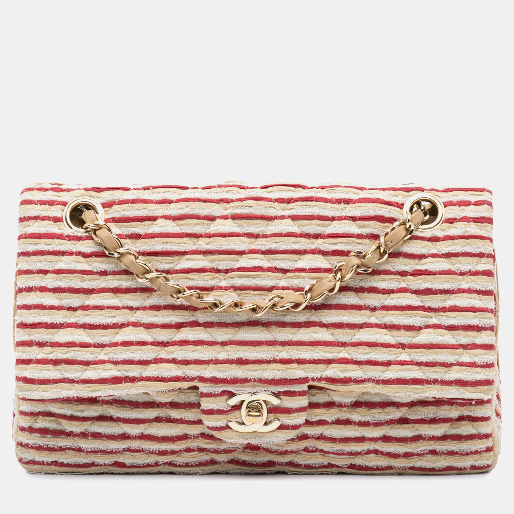 

Chanel Red Medium Classic Jersey Coco Sailor Double Flap